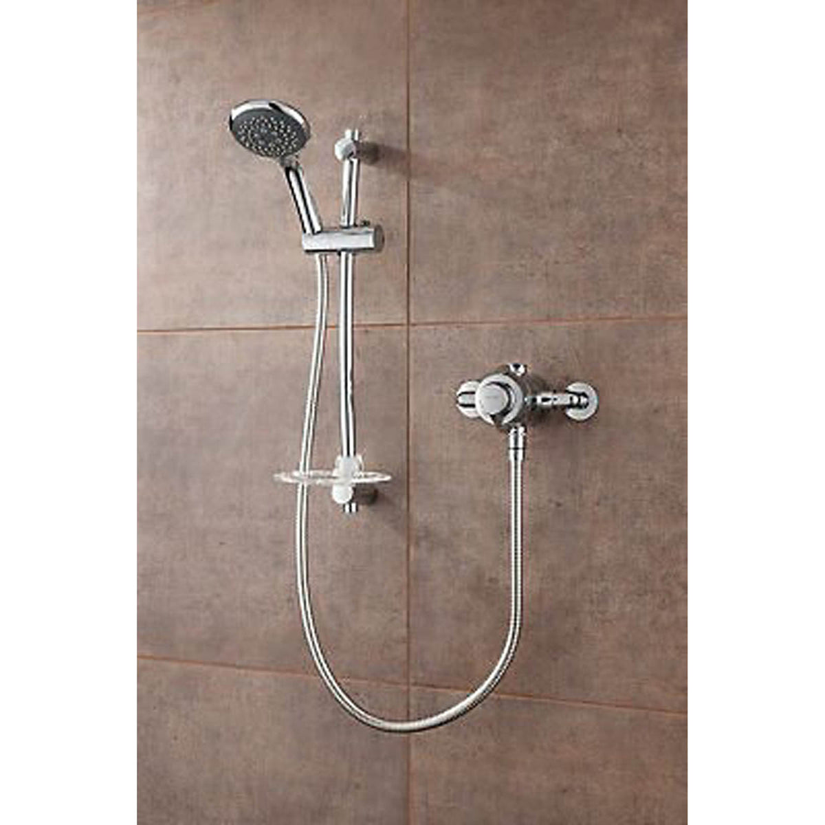 Triton Thermostatic Mixer Shower Chrome 5 Spray Pattern Round Head Bathroom - Image 2