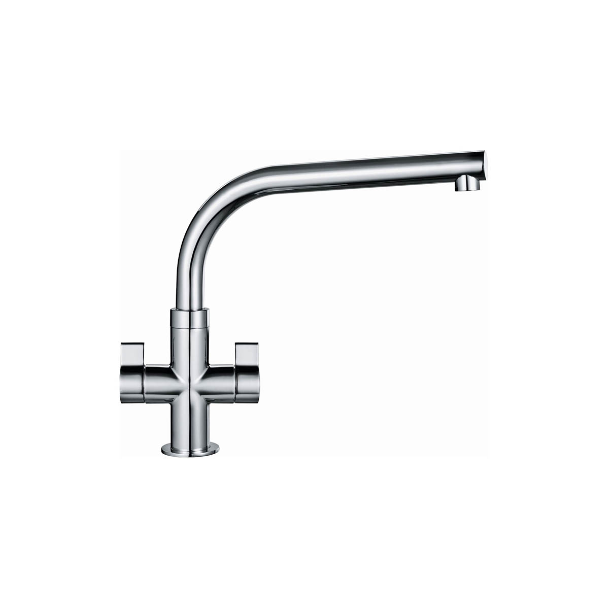 Franke Kitchen Mixer Tap Swivel Spout Dual Lever Chrome Effect Contemporary - Image 1