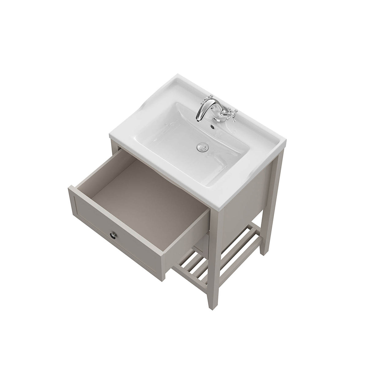 Bathroom Vanity Unit Perma Satin Grey Freestanding Storage Cabinet Furniture - Image 7