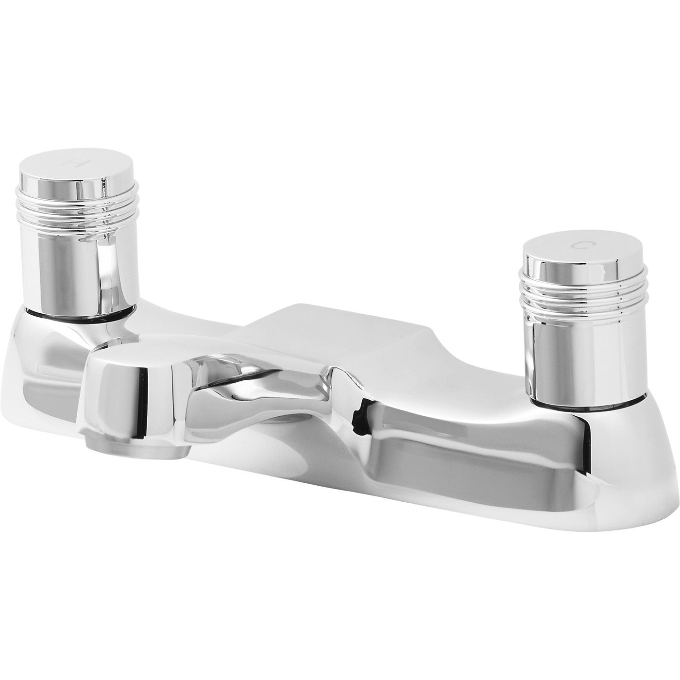 Bath Filler Tap Mixer Chrome Dual Lever Ceramic Cartridge Bathroom Faucet - Image 1