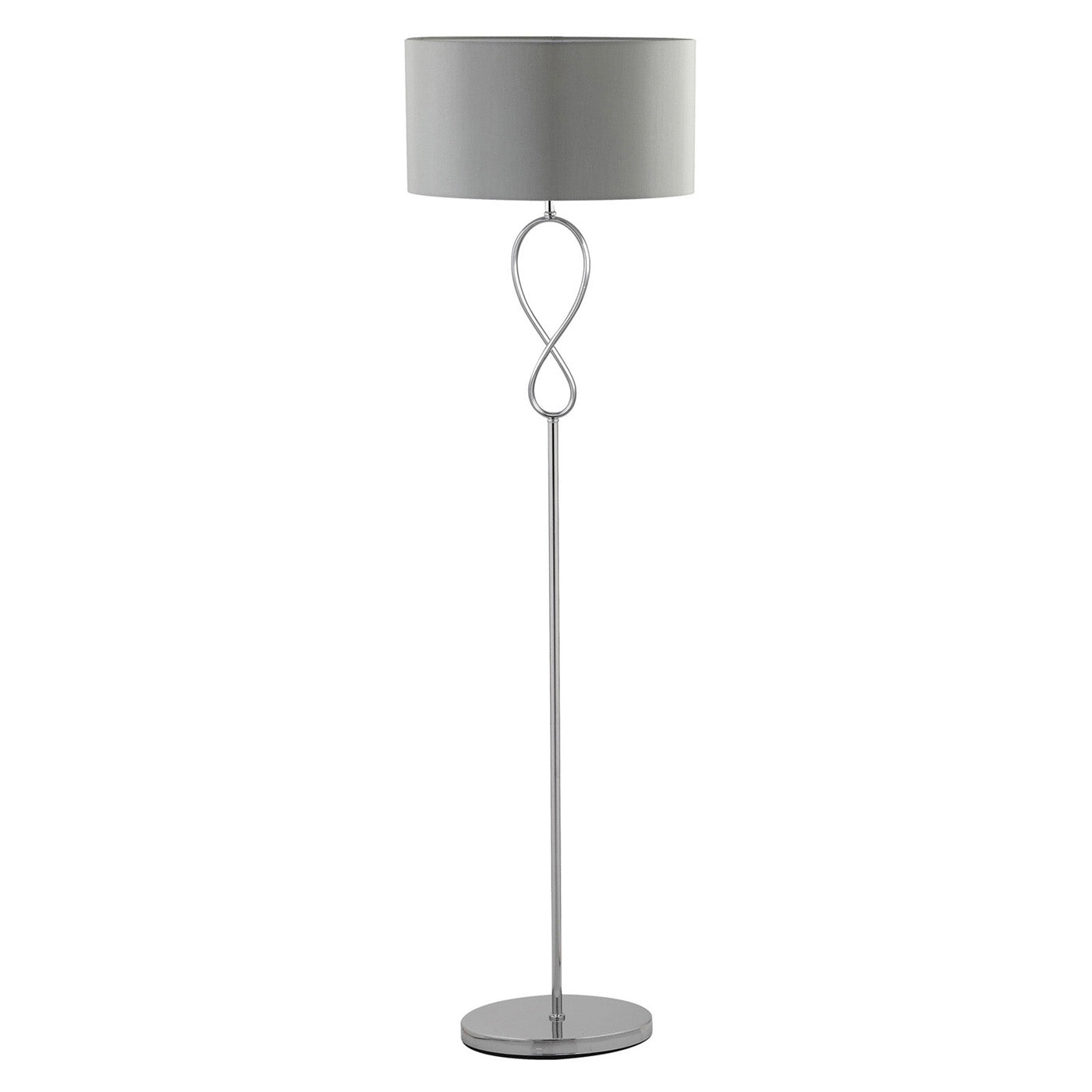 Floor Lamp Grey Chrome Effect Standing Bedroom Living Room Light IP20 60W H1.52m - Image 2