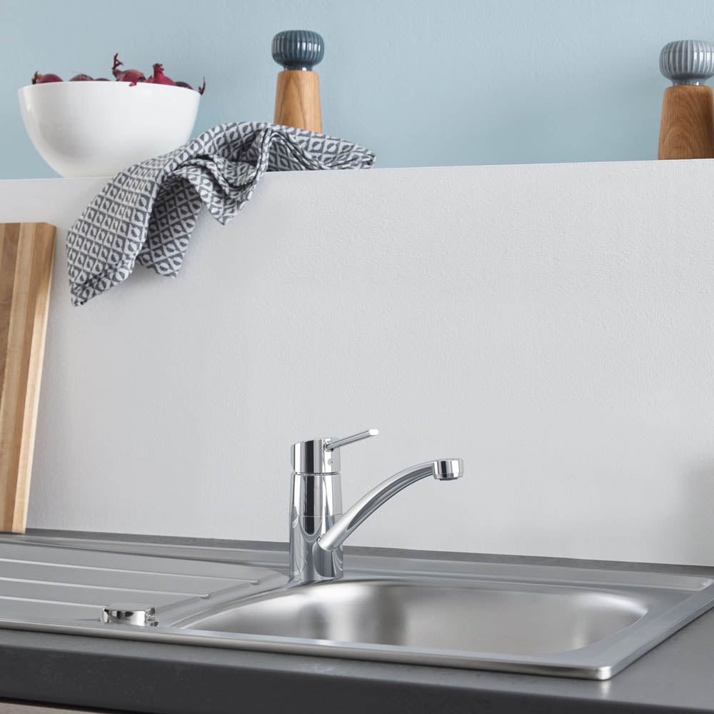 Grohe Kitchen Tap Mixer Chrome Single Lever Swivel Spout Ergonomic Modern Faucet - Image 2