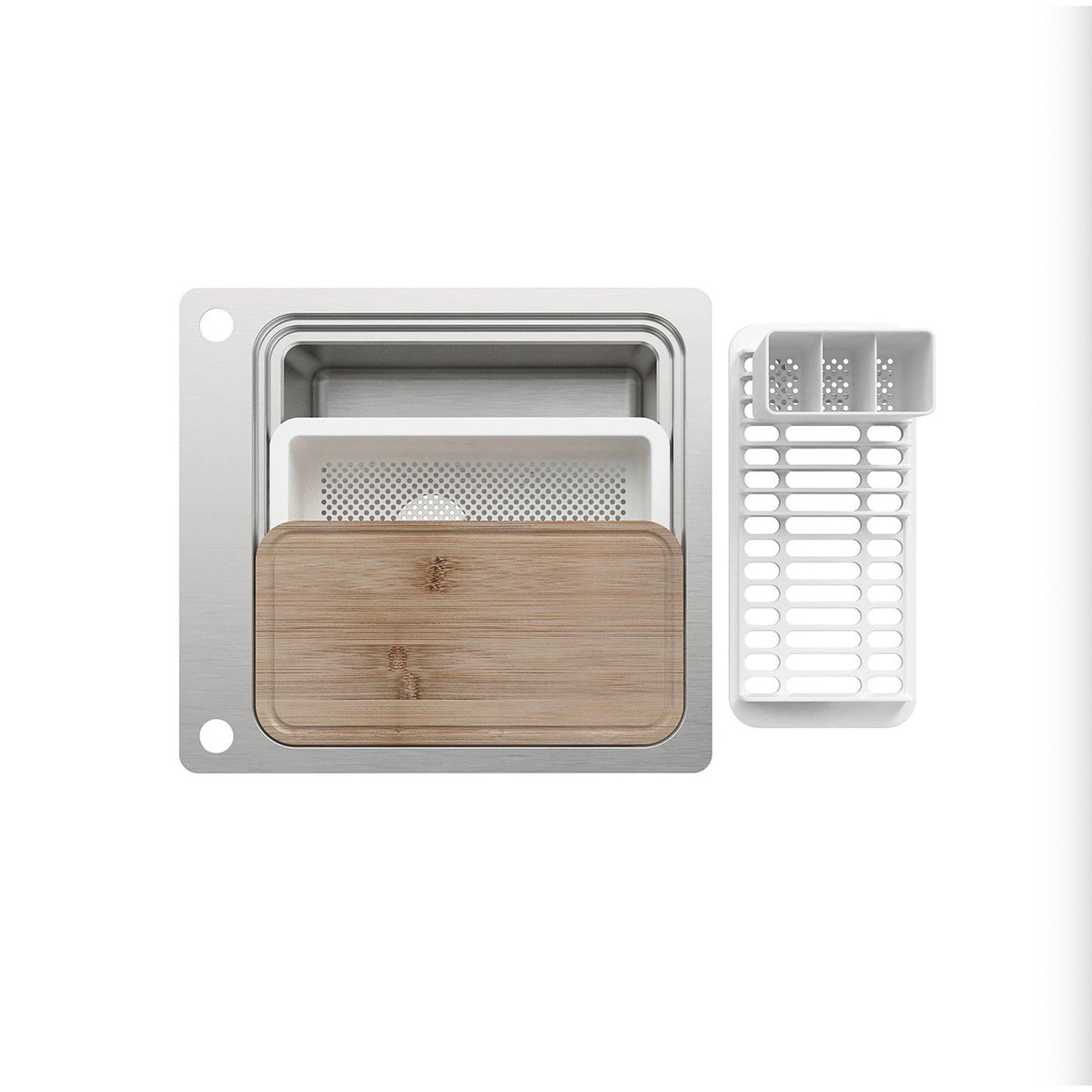 GoodHome Kitchen Sink 1 Bowl Stainless Steel Rectangular (W)511 x (L)560mm - Image 1