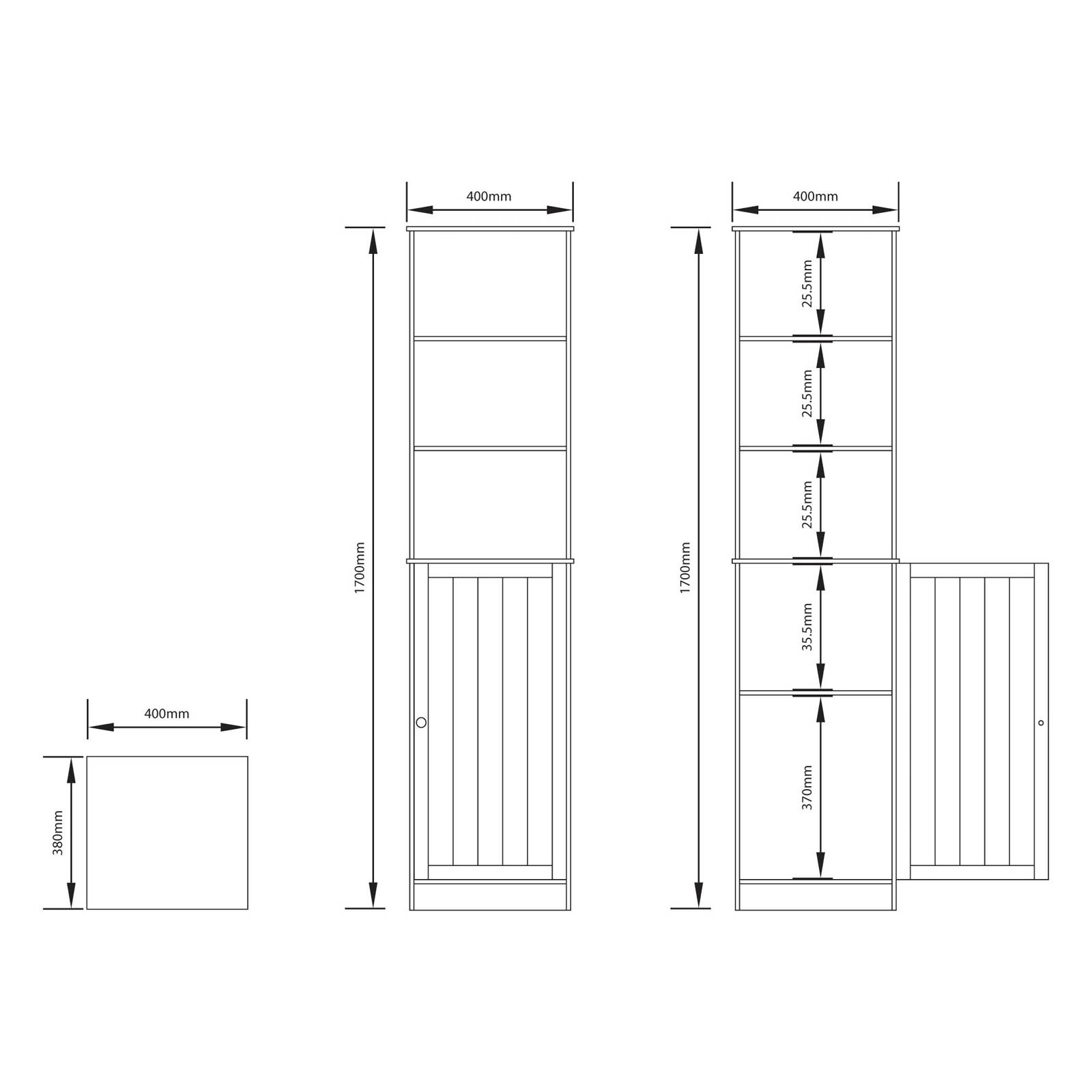 Lassic Hayle Tall Matt White Single Wall-mounted Bathroom Cabinet (H)160cm (W)40cm - Image 3