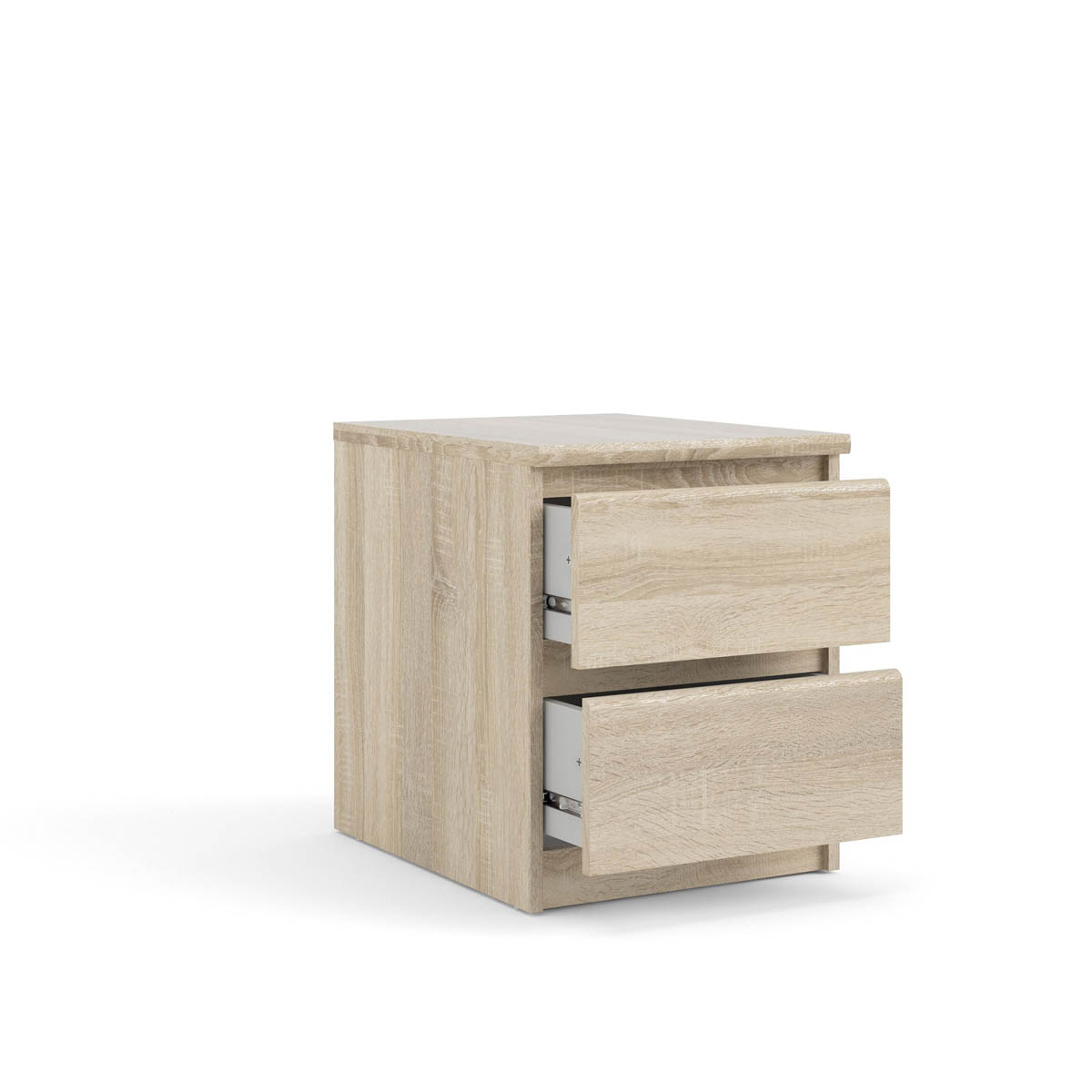 Bedside Table Matt Oak Effect 2 Drawer Bedroom Furniture Bedside Contemporary - Image 4