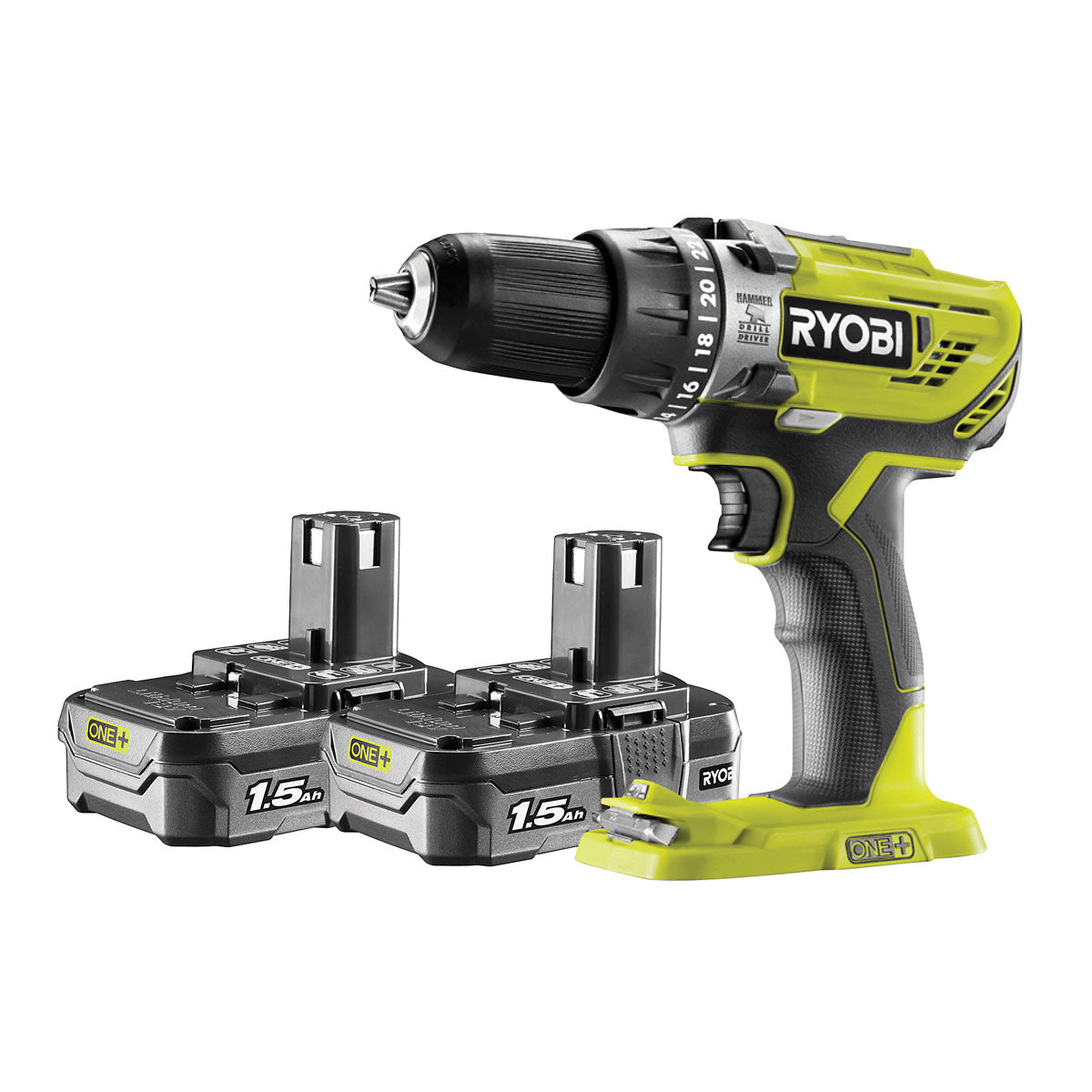 Ryobi Combi Drill Cordless Variable Speed Keyless Charger 18V 2 x 1.5Ah Li-ion - Image 2