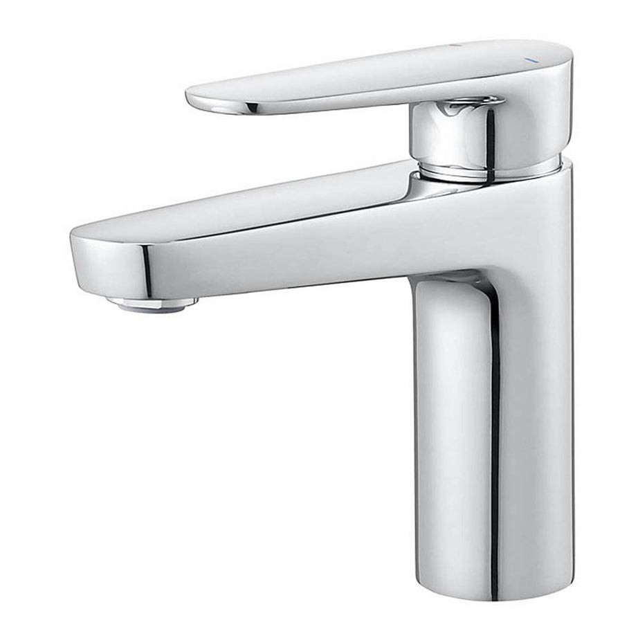 Bathroom Basin Tap Mono Mixer Chrome Single Lever Waste Modern Round Faucet - Image 1