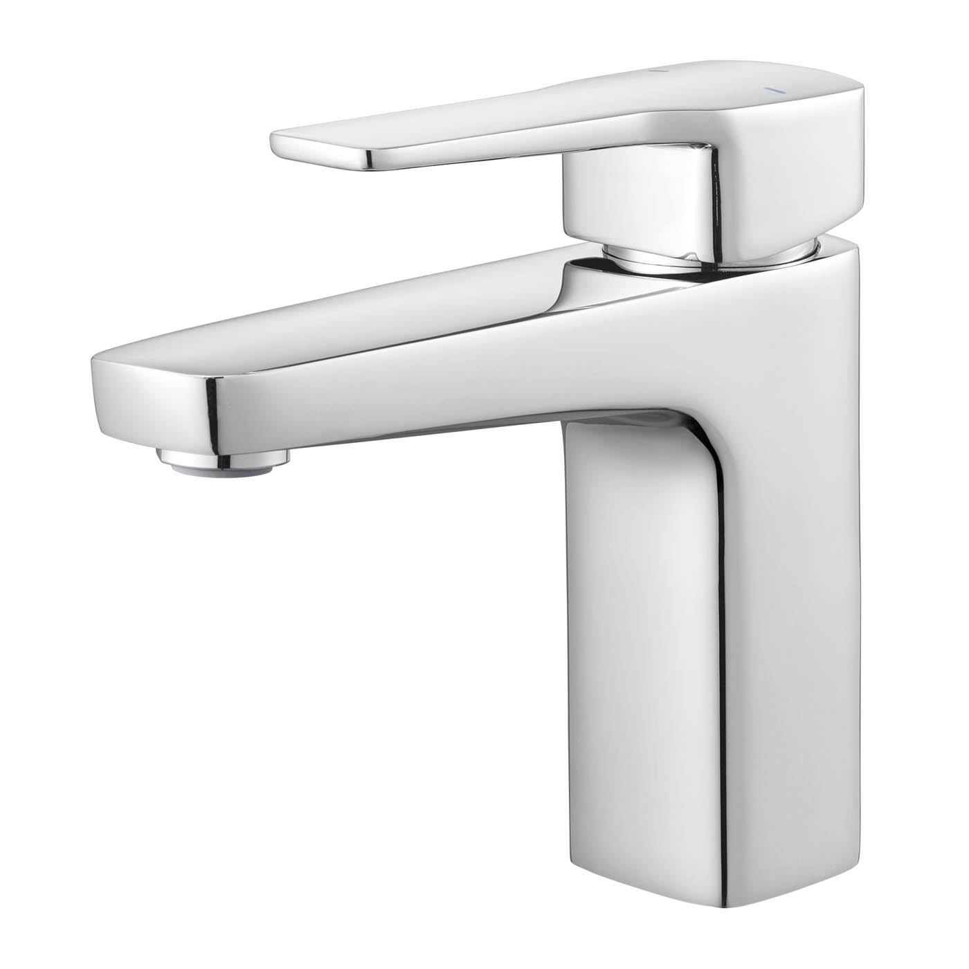 Bathroom Basin Tap Mono Mixer Chrome Single Lever Brass Small Square Faucet - Image 1