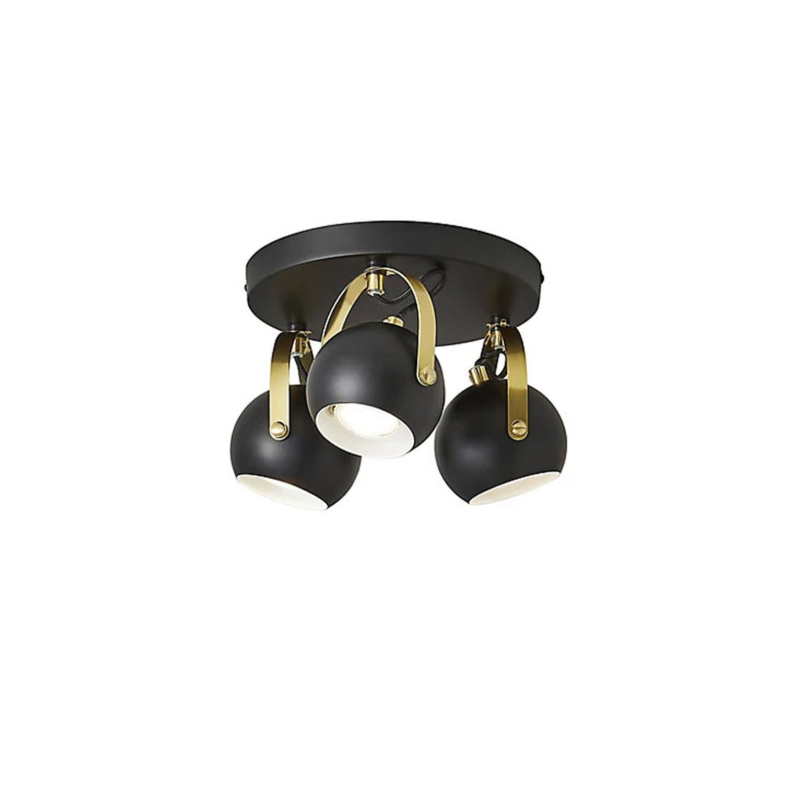 Azure LED Ceiling Spotlight Multi Arm Matt Black Modern Retro Style Round Shades - Image 5