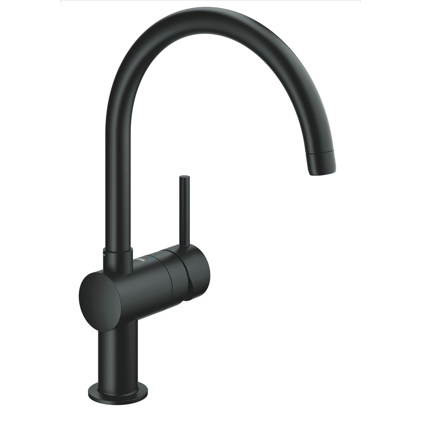Kitchen Mixer Tap Velvet Black Swivel Spout Side Single Lever Contemporary - Image 1