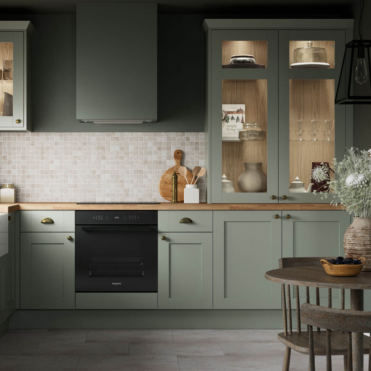 Kitchen Wine Rack Cabinet Fascia Wood Matt Reed Green (H)715mm(W)147mm - Image 2