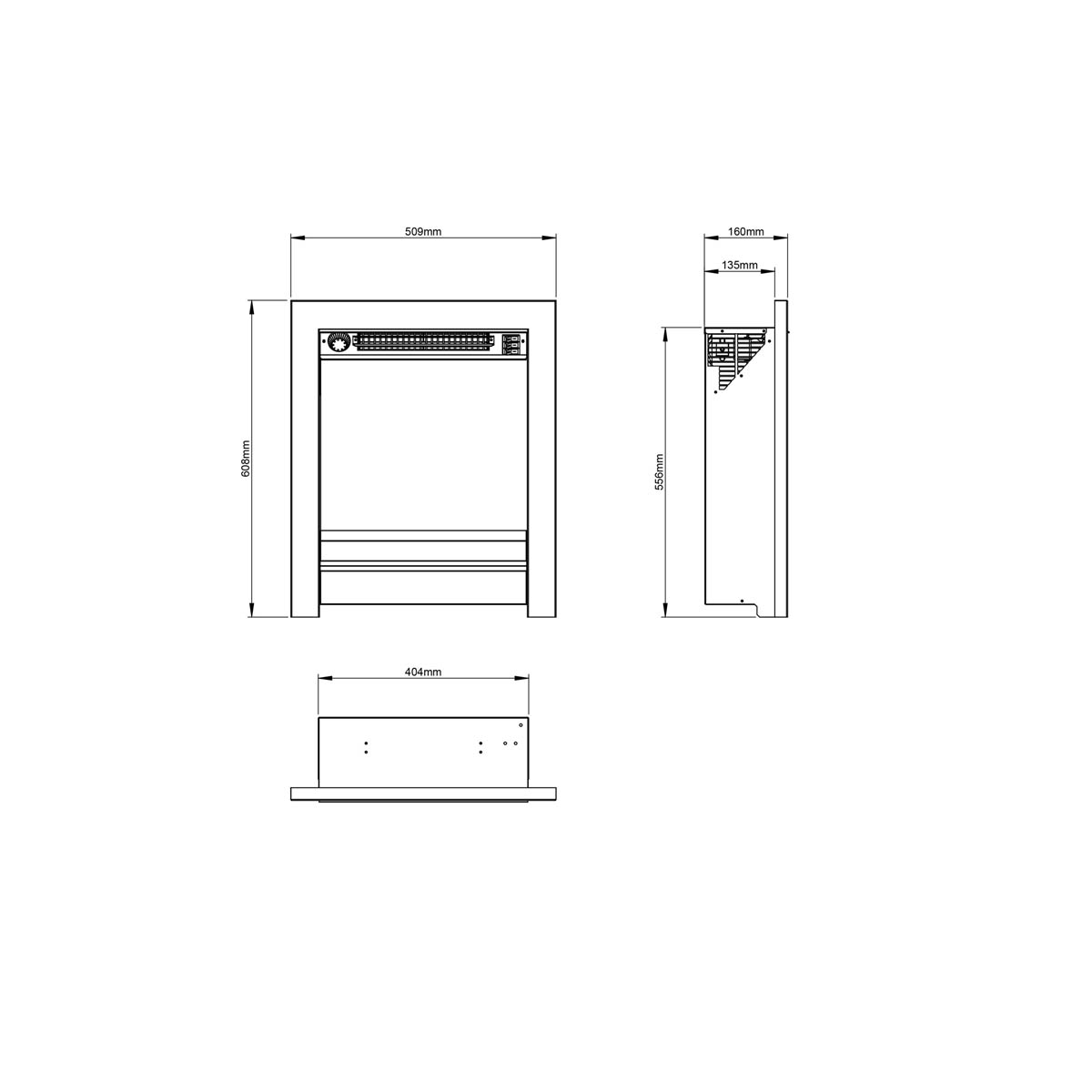 Electric Fire Fireplace Inset 2kW Thermostatic Chrome Log Effect Modern Indoor - Image 2