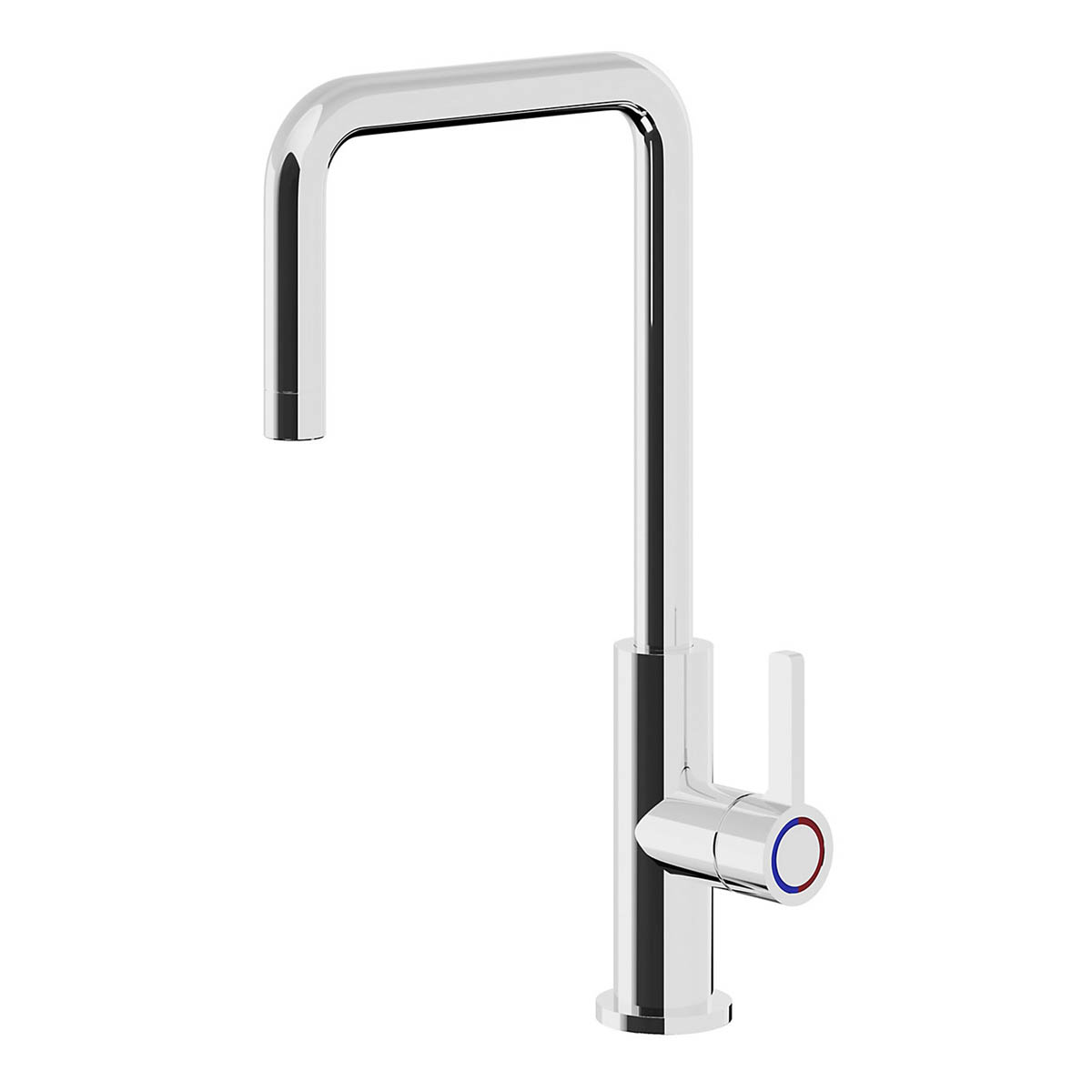 Kitchen Sink Tap Mixer Chrome Side Single Lever Swivel Spout Contemporary Faucet - Image 1