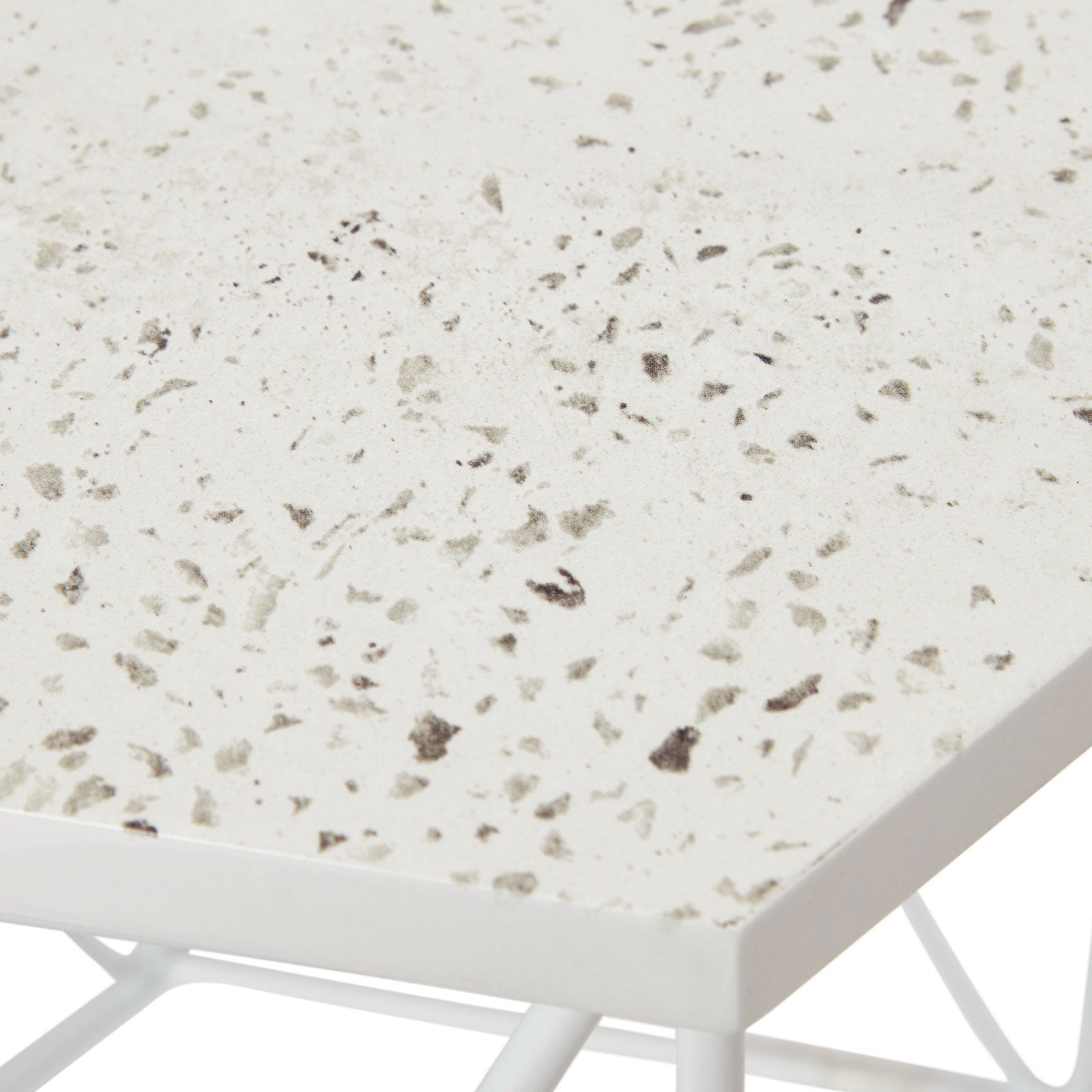 Side Table White Marble Effect Living Room Bedside Sofa Contemporary Set Of 2 - Image 3