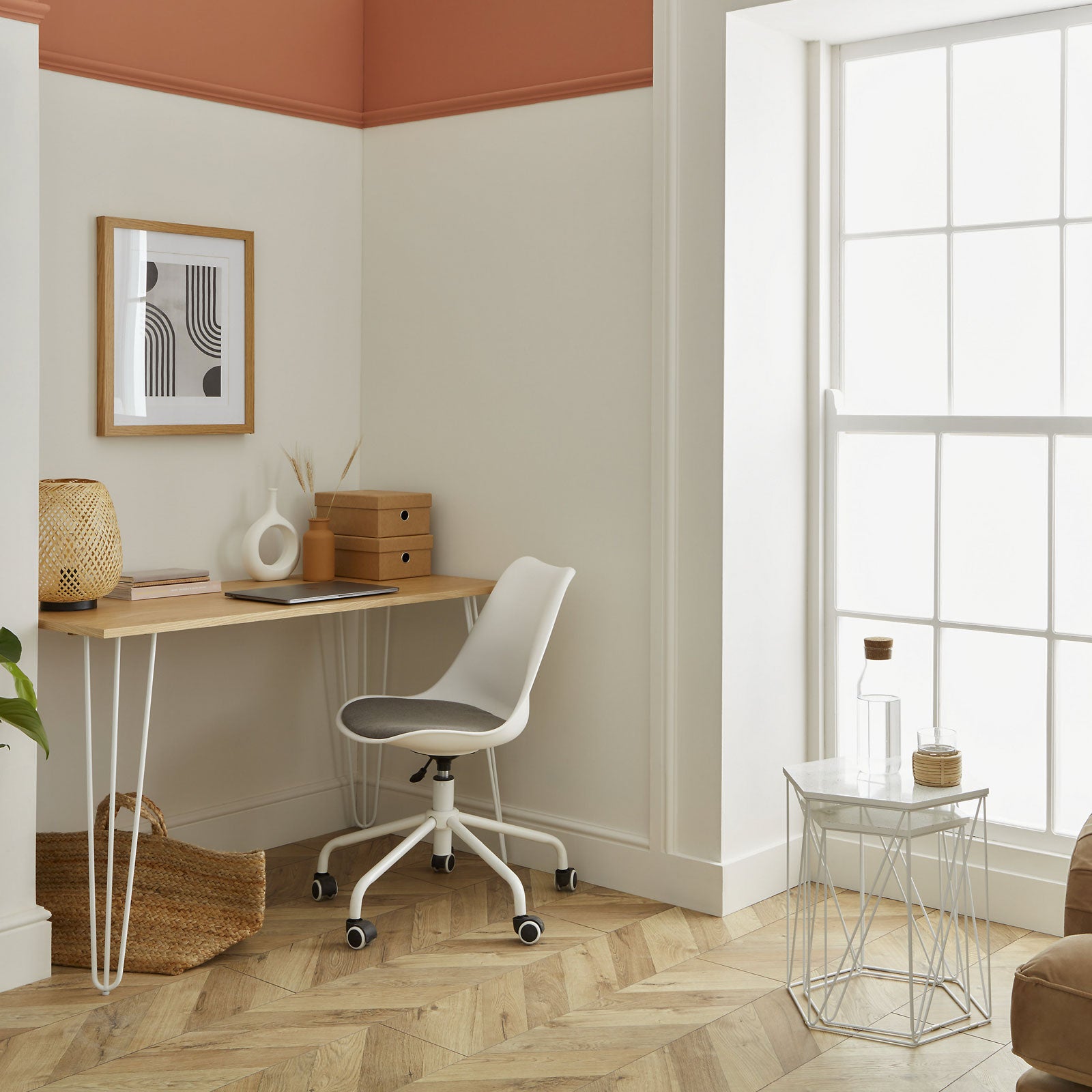 Side Table White Marble Effect Living Room Bedside Sofa Contemporary Set Of 2 - Image 5