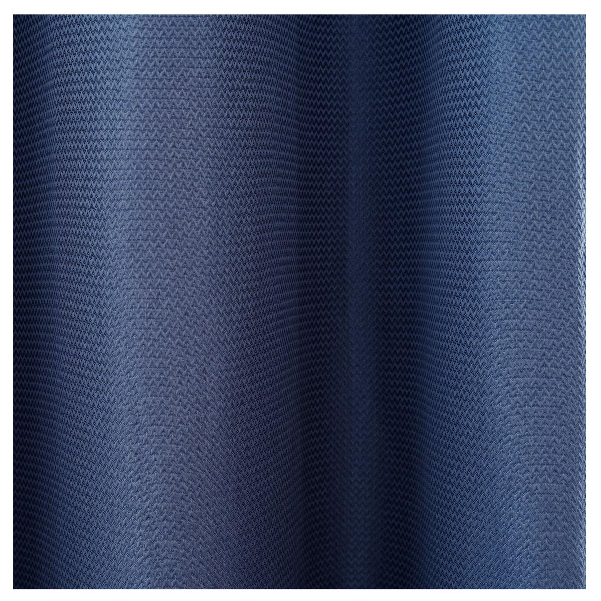 Eyelet Curtain Pair Navy Blue Blackout Chevron Lined Bay Window (W)228 (L)228cm - Image 4