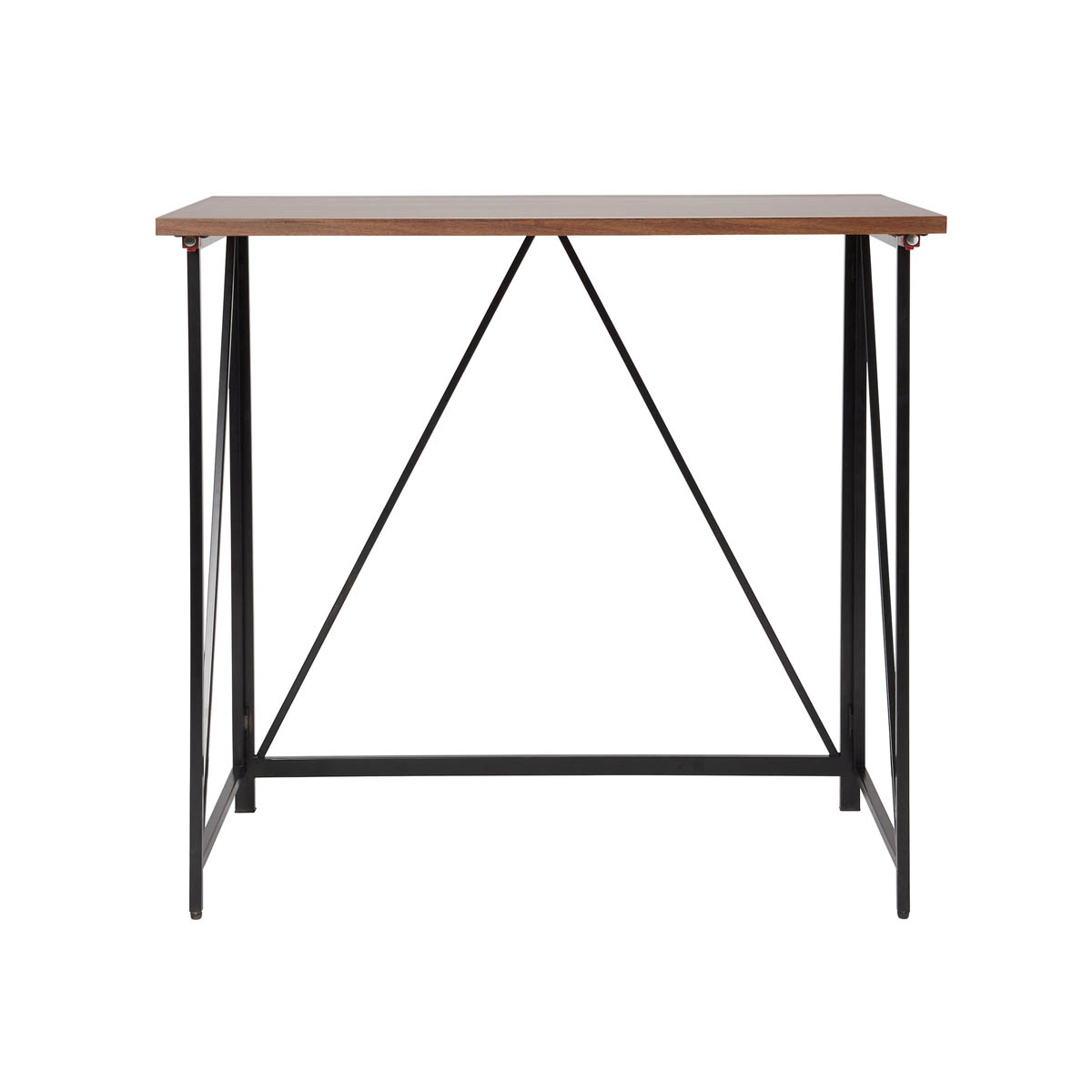 Folding Table Desk Office Computer Matt Walnut Effect Assembled 80cm - Image 3