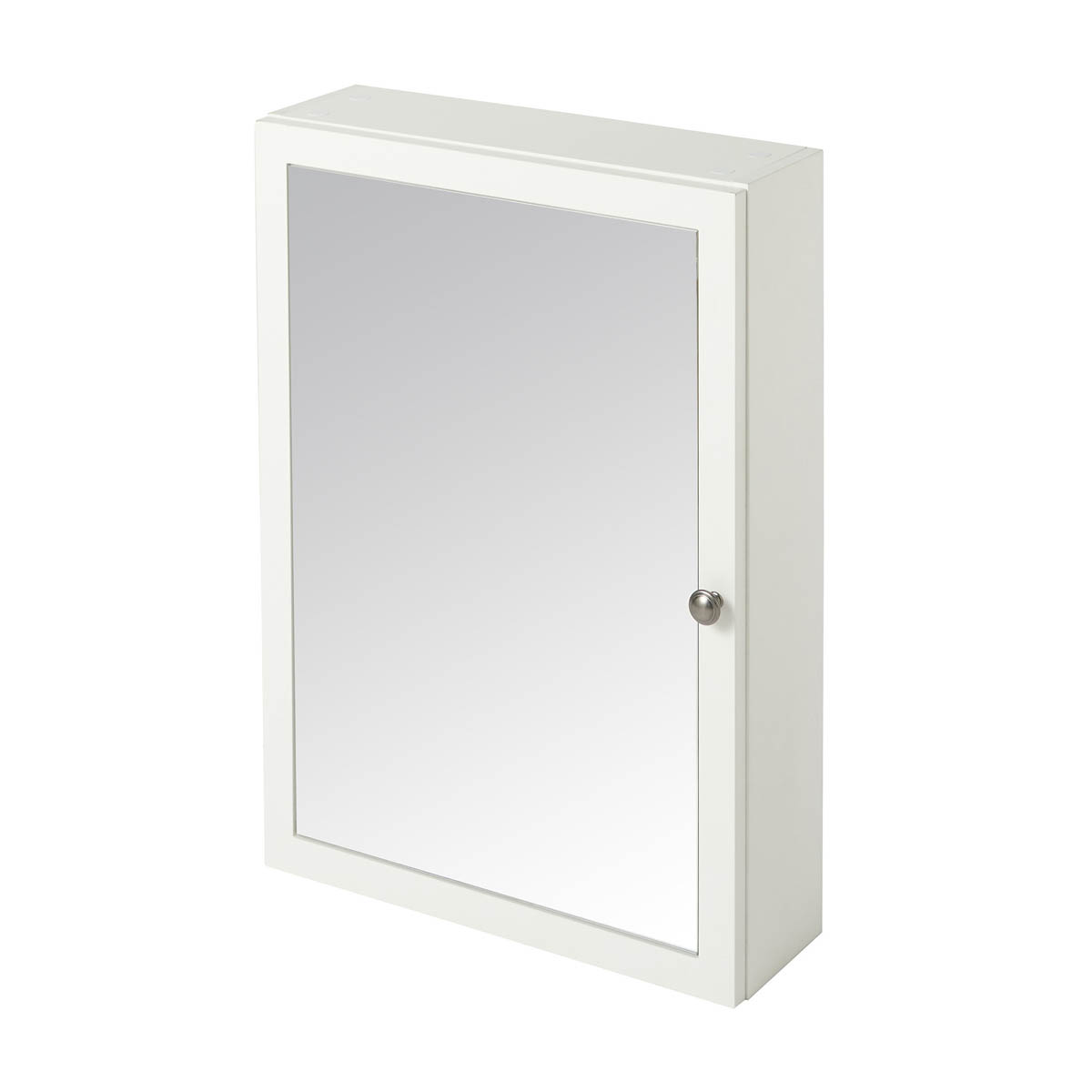 Bathroom Cabinet Wall Mounted Mirrored Single Satin White (W)500 (H)700mm - Image 2