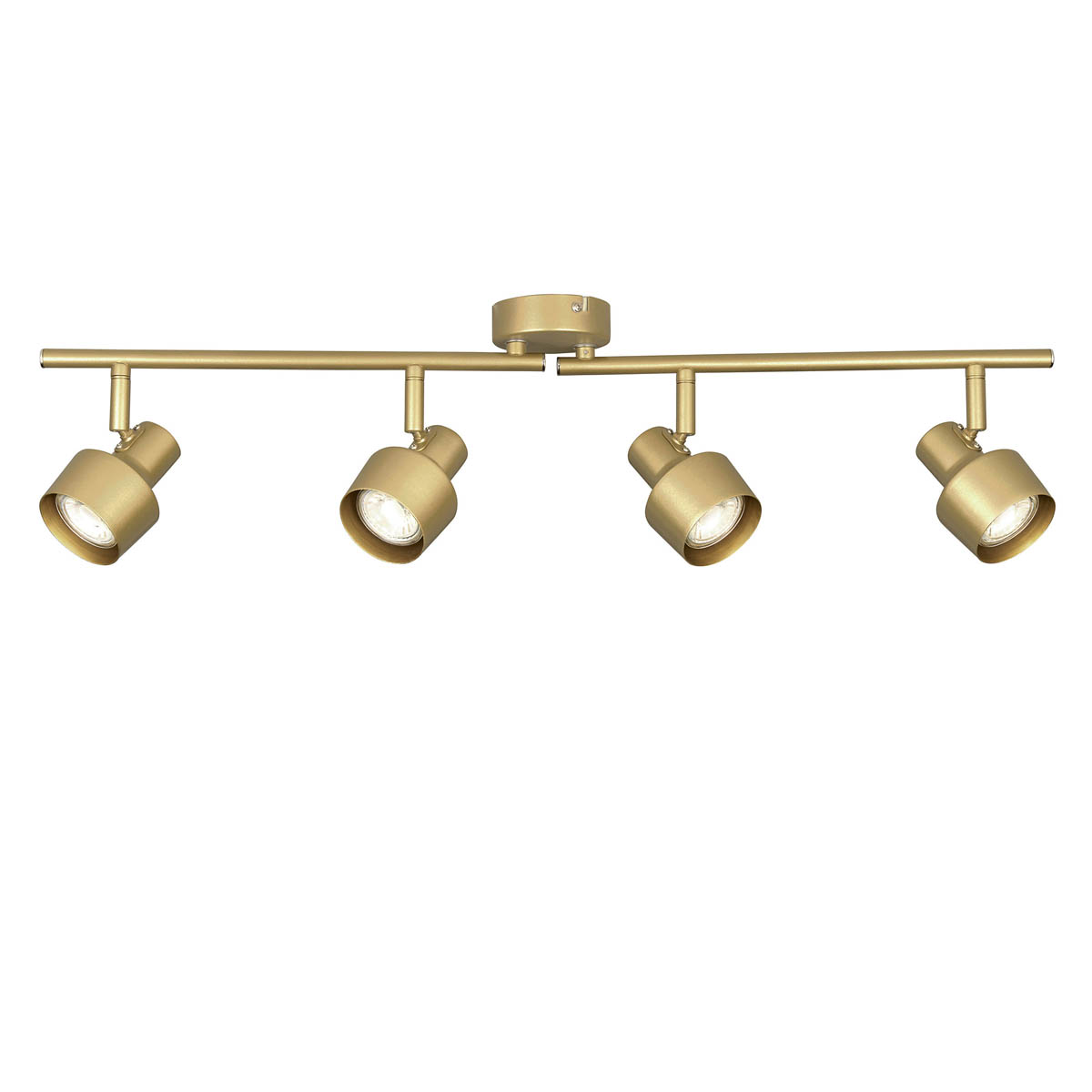 Spotlight Bar 4 Light Steel Satin Gold Effect Adjustable Heads Dimmable Modern - Image 2