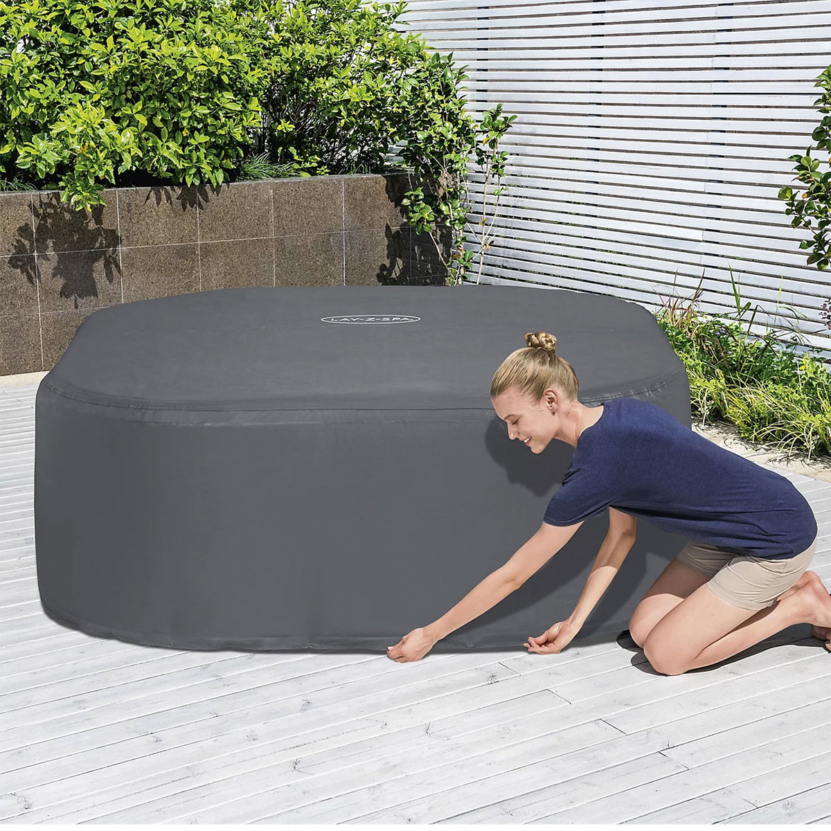Lay-Z-Spa Hawaii Hot Tub Cover Grey Square Spa Lid 180 x 180cm Replacement - Image 6