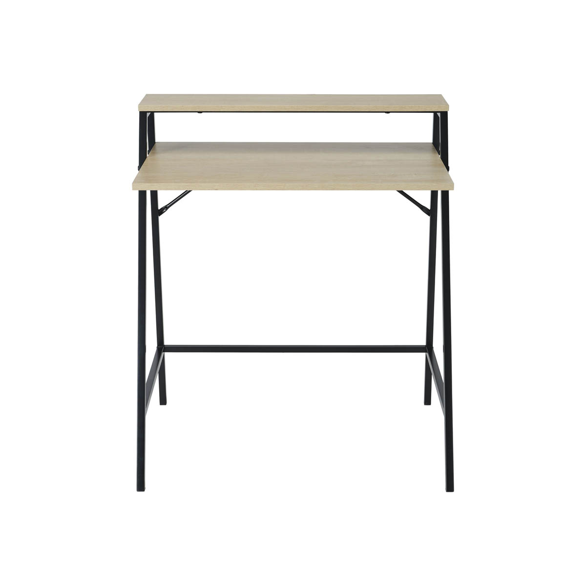 Manera Two Shelf Desk Compact Matt Black Oak Effect (H)840 (W)740 (D)515mm - Image 4