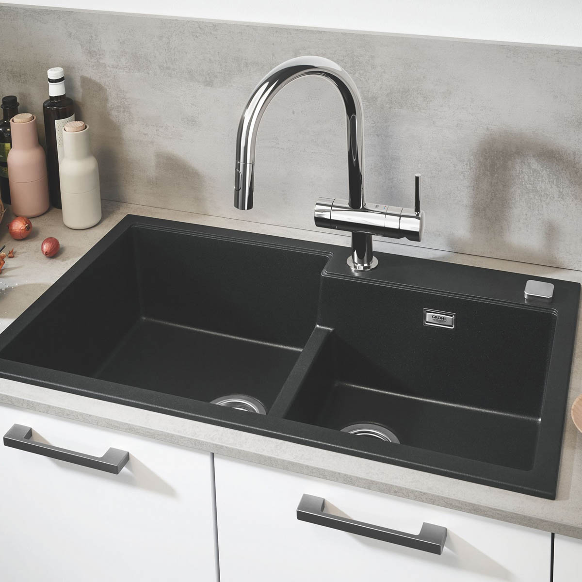 Grohe Kitchen Tap Mono Mixer Pull Out Chrome Single Lever Brass Modern Faucet - Image 2