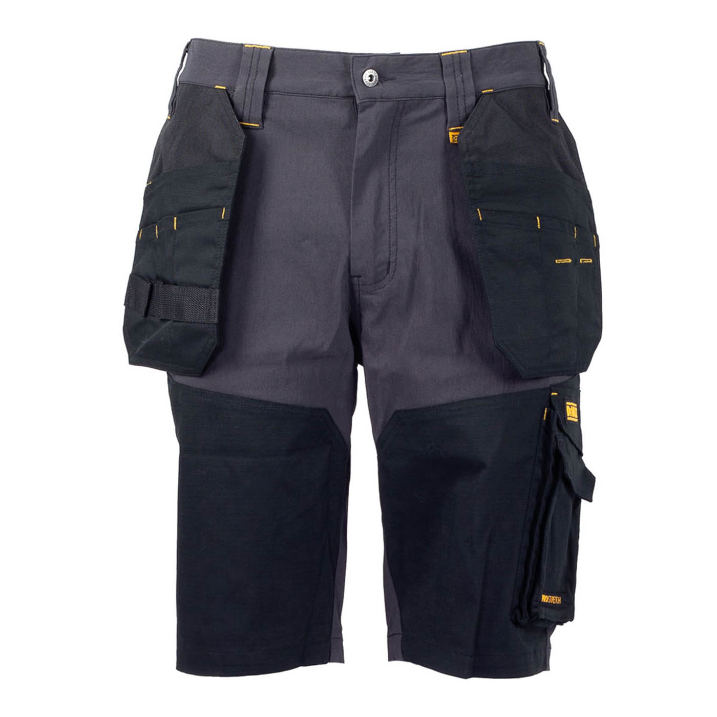 DeWalt Work Shorts Mens Slim Fit Grey Black Multi Pocket Cargo Lightweight W32" - Image 1