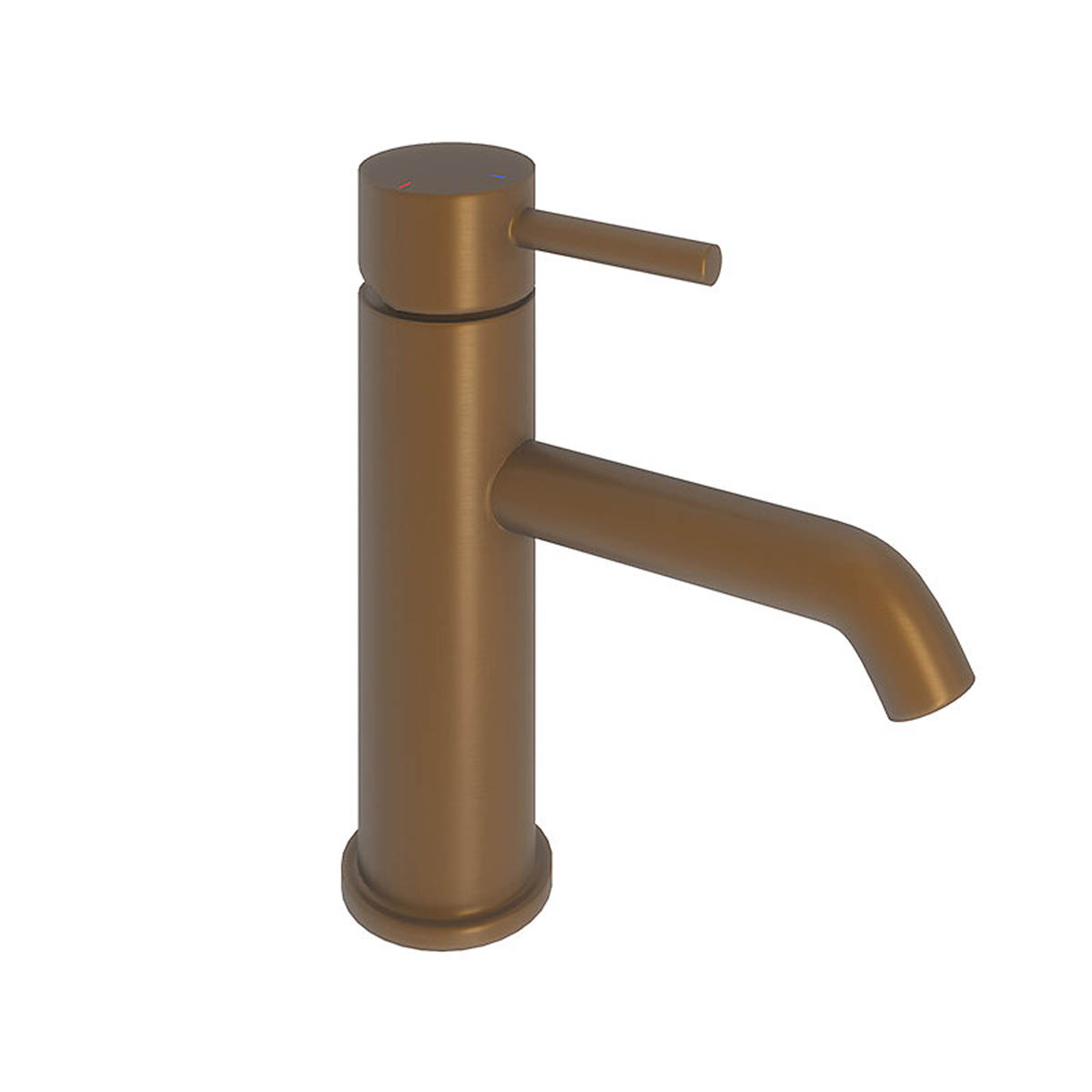 Aquadry Bathroom Basin Tap Brushed Bronze Effect Round Single Lever Contemporary - Image 1