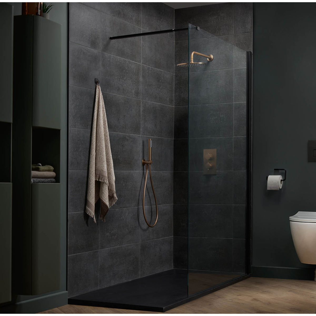 Aquadry Shower Arm Extension Fixed Bronze Effect Wall Mounted Contemporary - Image 2