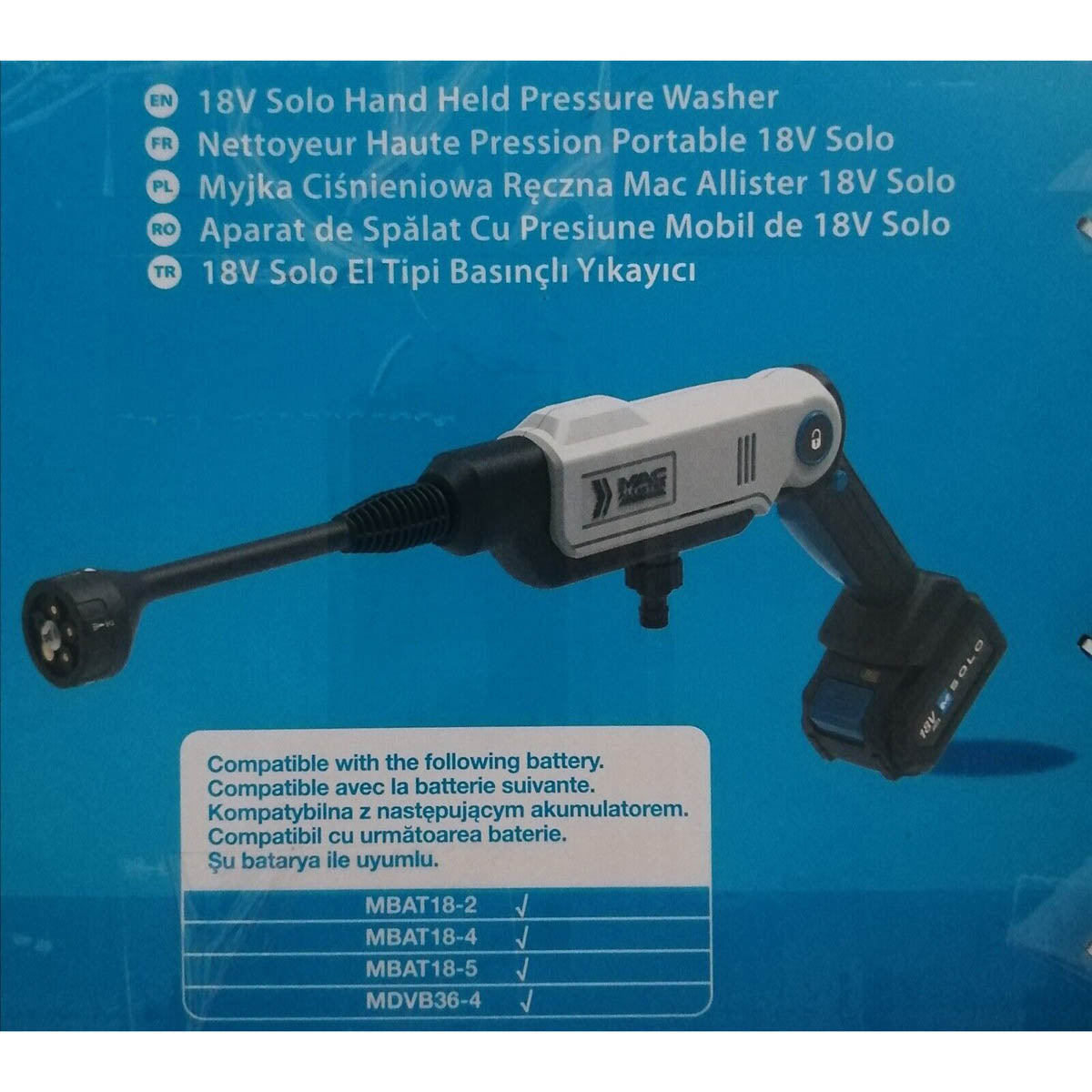 MacAllister Pressure Washer Cordless 18V 5Ah Li-Ion Handheld MPWP18V-Li Compact - Image 2