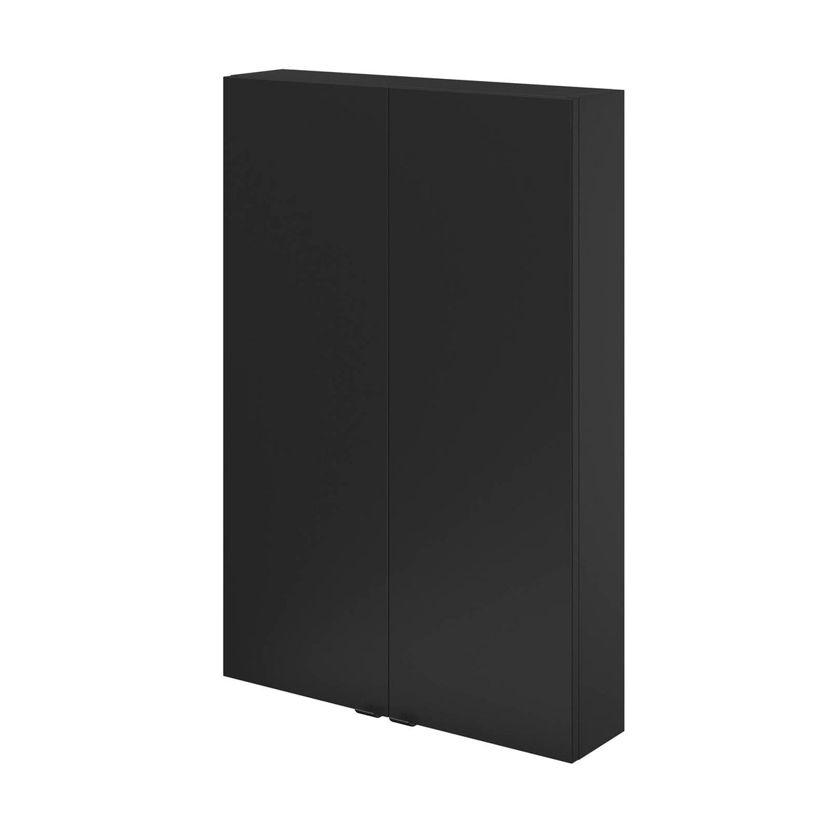 Bathroom Double Wall Cabinet Imandra Matt Black Soft Close Modern H90xW60cm - Image 1