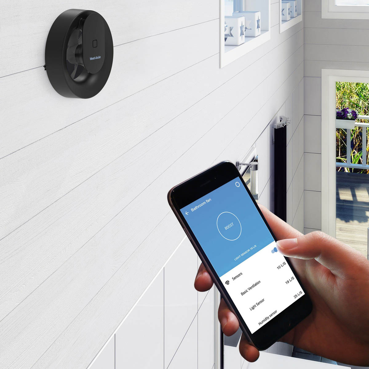Vent-Axia Bathroom Extractor Fan 496711 Smart Black Round App Control (Dia)99mm - Image 2