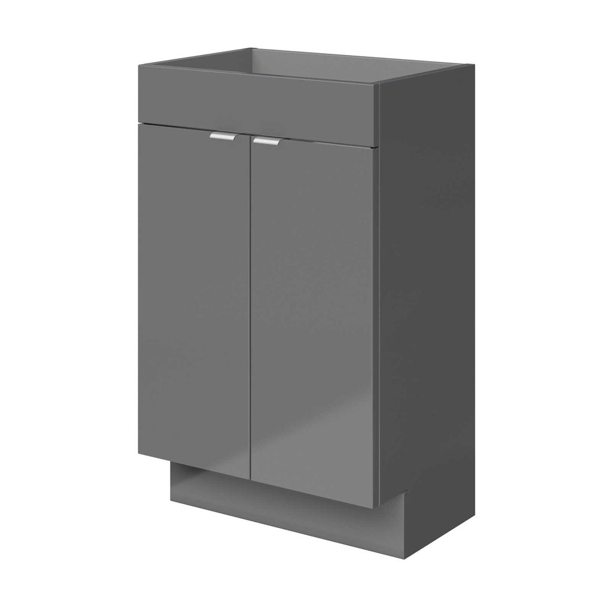 Bathroom Cabinet Imandra Slimline Gloss Grey Double Vanity Unit H82xW50cm - Image 1
