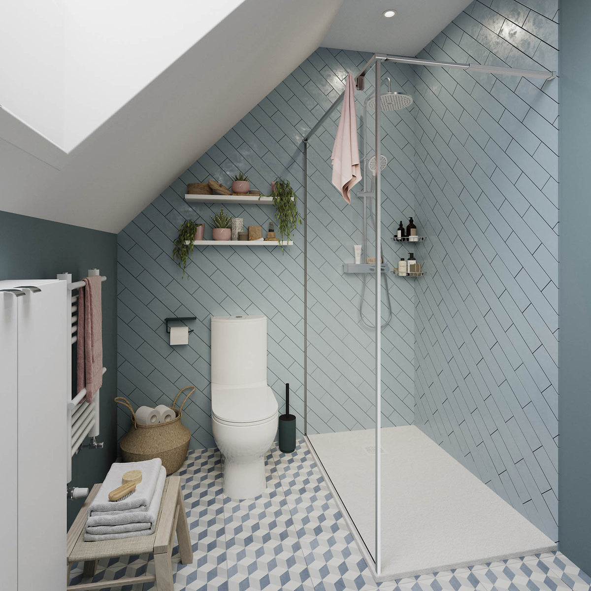 Shower Tray Matt White 28mm Rectangular Centre Drain Antibacterial Bathroom - Image 3