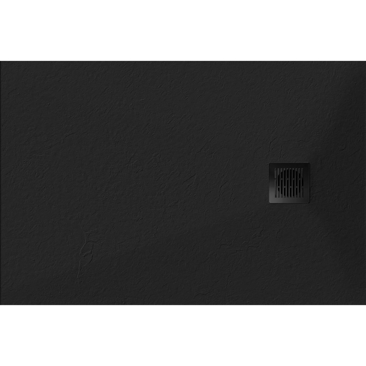 Shower Tray Matt Black 28mm Rectangular Centre Drain Antibacterial Bathroom - Image 4