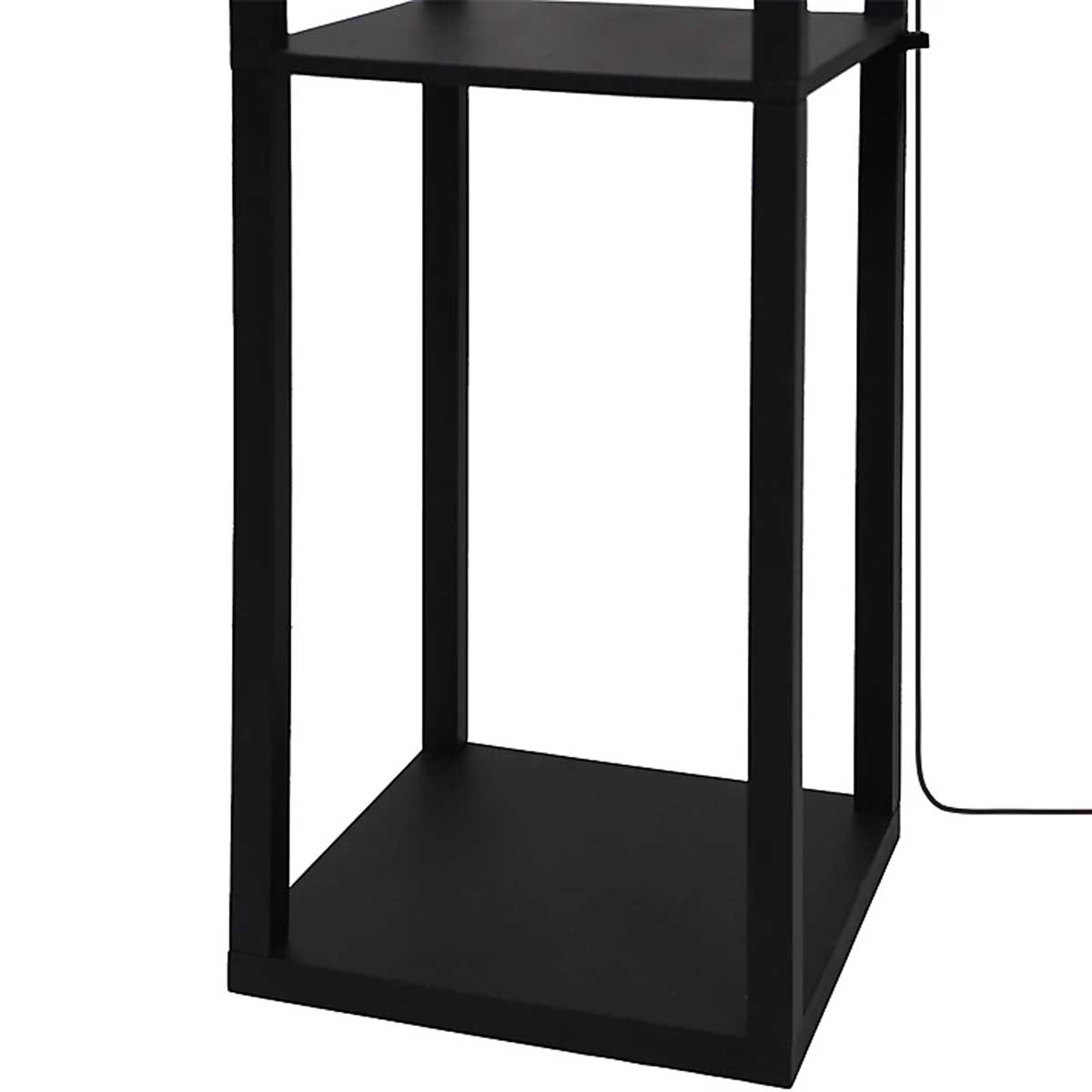 Floor Lamp Matt Black 4-Tier Display Shelf Hartland Rectangle Modern Bamboo - Image 6