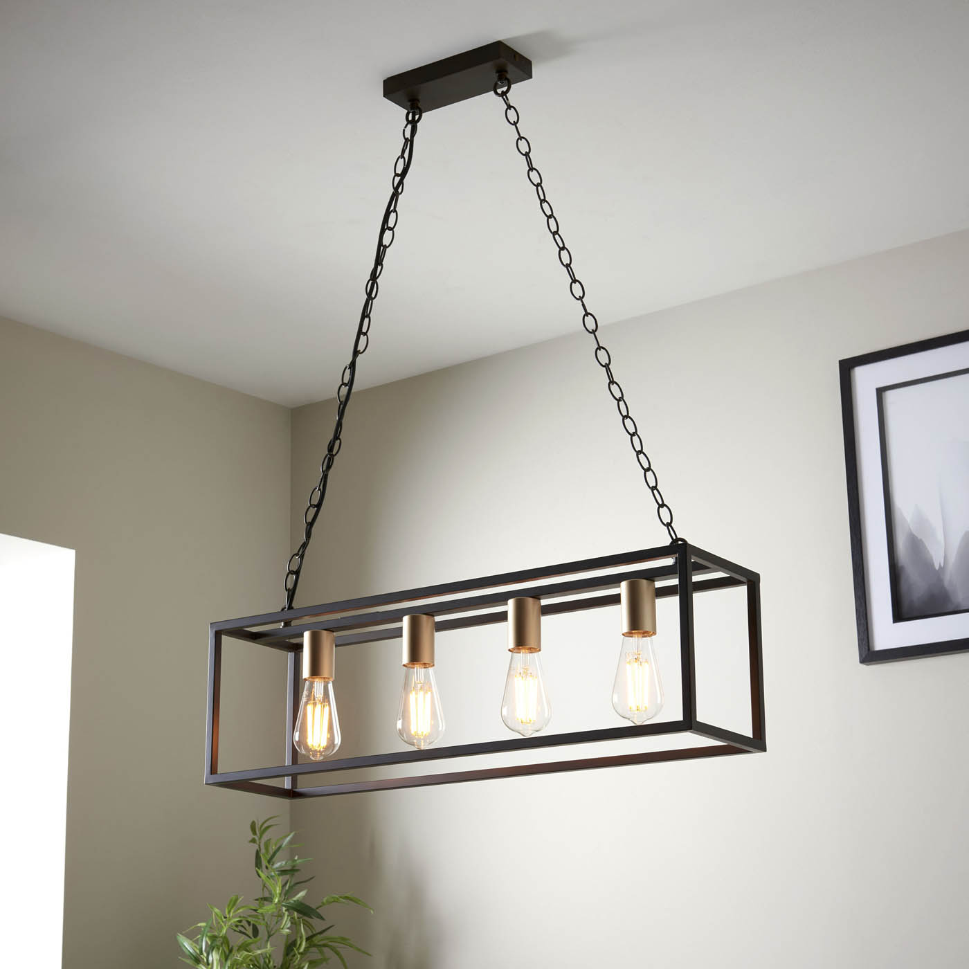 GoodHome Ceiling Light Harbour Studio York 4 Lamp Pendant - Image 1