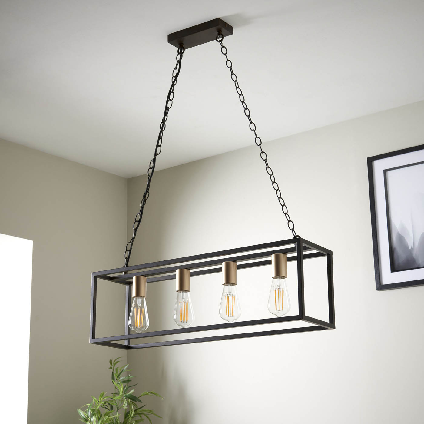 GoodHome Ceiling Light Harbour Studio York 4 Lamp Pendant - Image 3