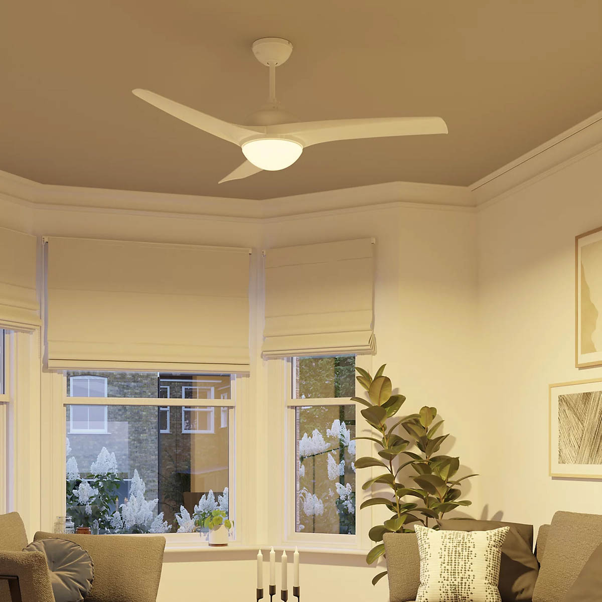 Ceiling Fan Light White Remote Control Dimmable Reversible Warm or Cool 3 Speed - Image 2