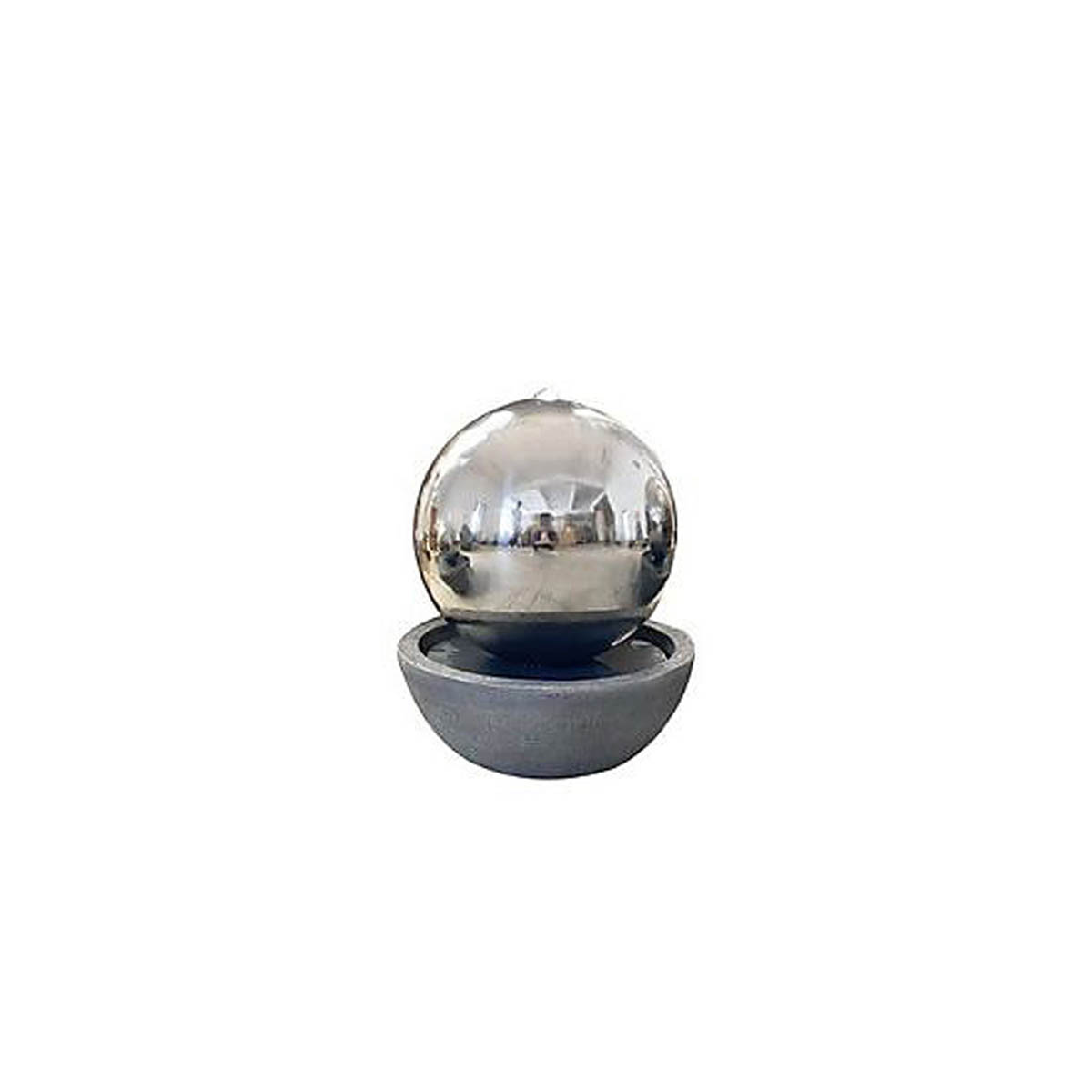 Water Feature Fountain Sphere Metal Outdoor Modern Decor LED Stainless Steel - Image 2
