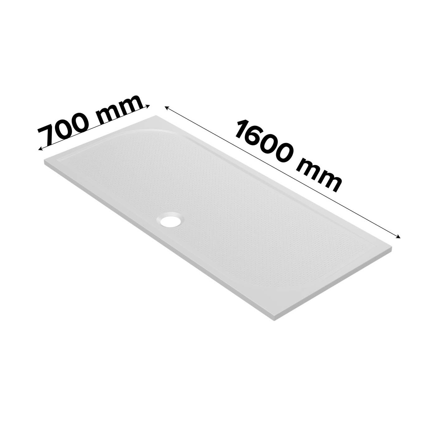 GoodHome Limski White Rectangular Centre drain Shower tray (L)1600mm (W)700mm (H) 27mm - Image 7
