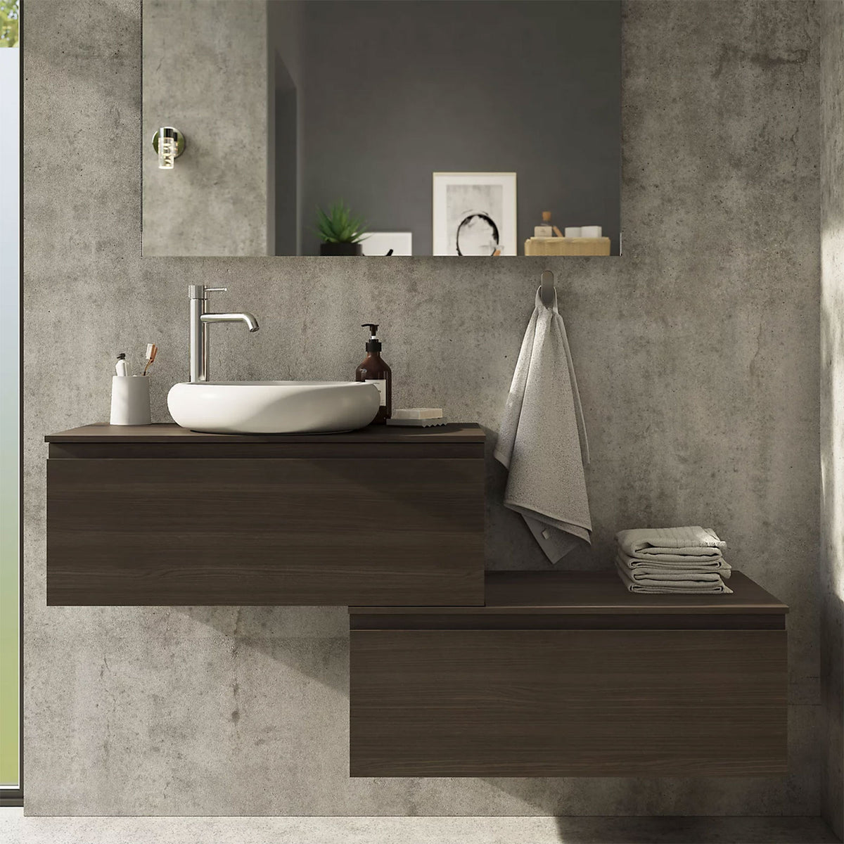Bathroom Vanity Worktop Kentia Plywood Basin Top Contemporary 803 x 452mm - Image 4