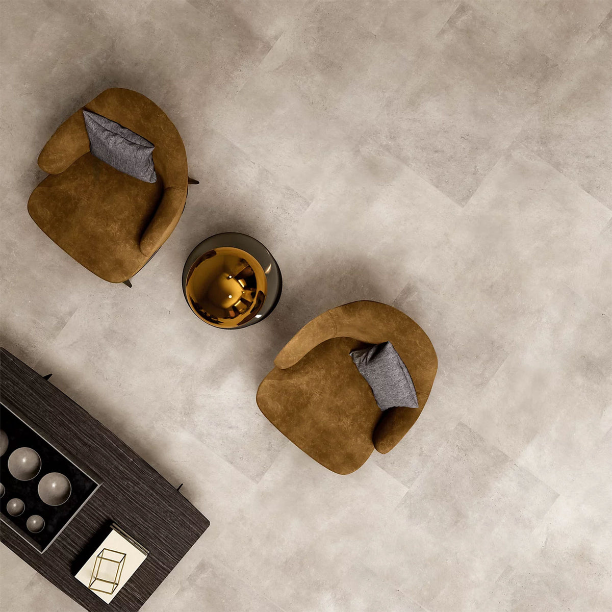 Composite Click Flooring White Concrete Effect Water Resistant Modern 1.95m² - Image 4