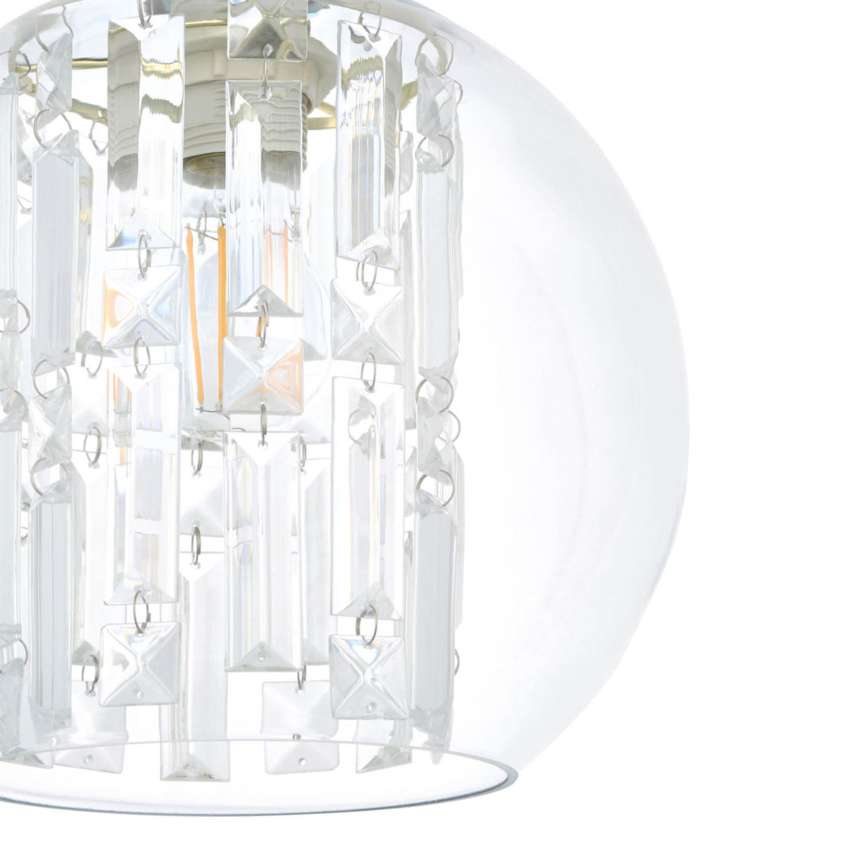 Pendant Ceiling Light Gold Clear Glass Shade Dimmable Adjustable Height 15W - Image 4