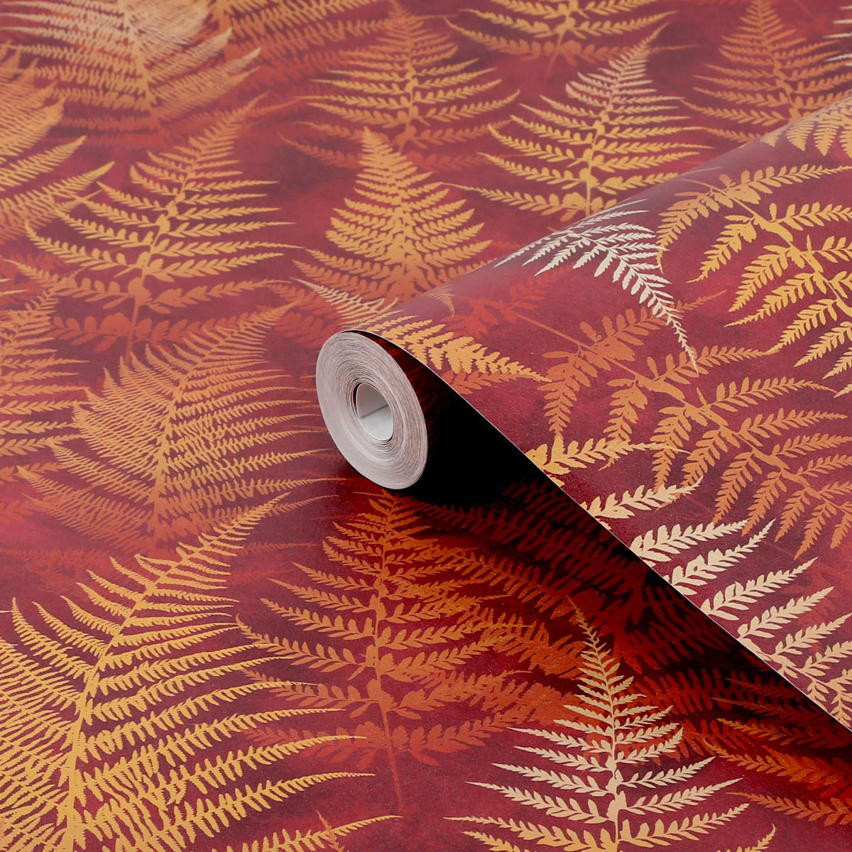 Clarissa Hulse Wallpaper Woodland Fern Rust Orange Leaves Smooth Living Bedroom - Image 5