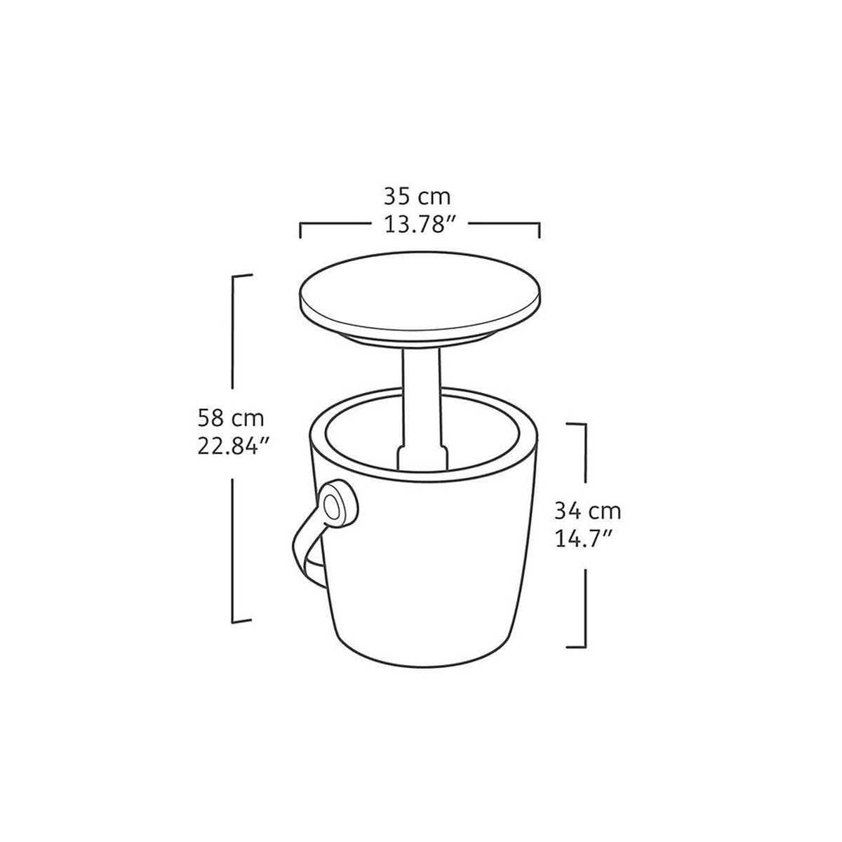 Keter Cooler Table 16L Go Bar Round Portable Green Durable UV Weather Resistant - Image 4
