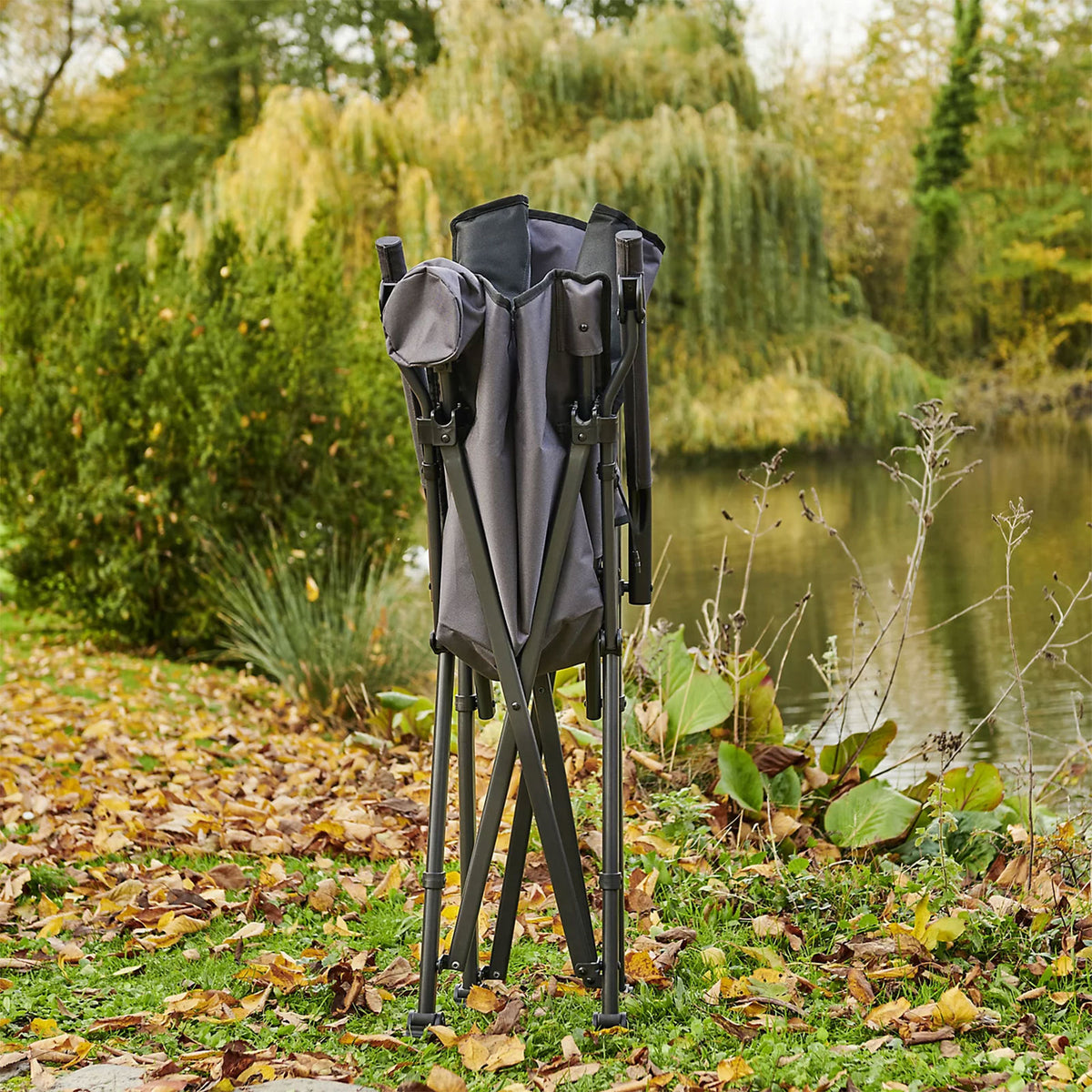 Vatani Grey Foldable Camping Chair Heated Outdoor Garden Fishing Chair - Image 6