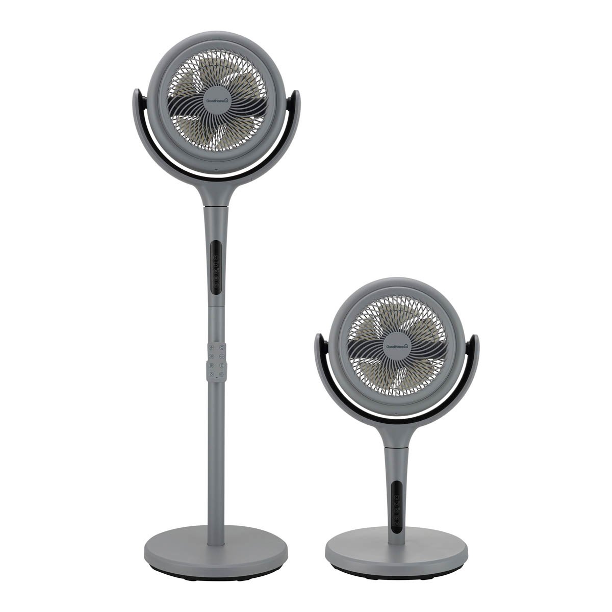 Pedestal Fan Adjustable Height Grey Oscillating Tilt Timer Powerful Cooler 8" - Image 10