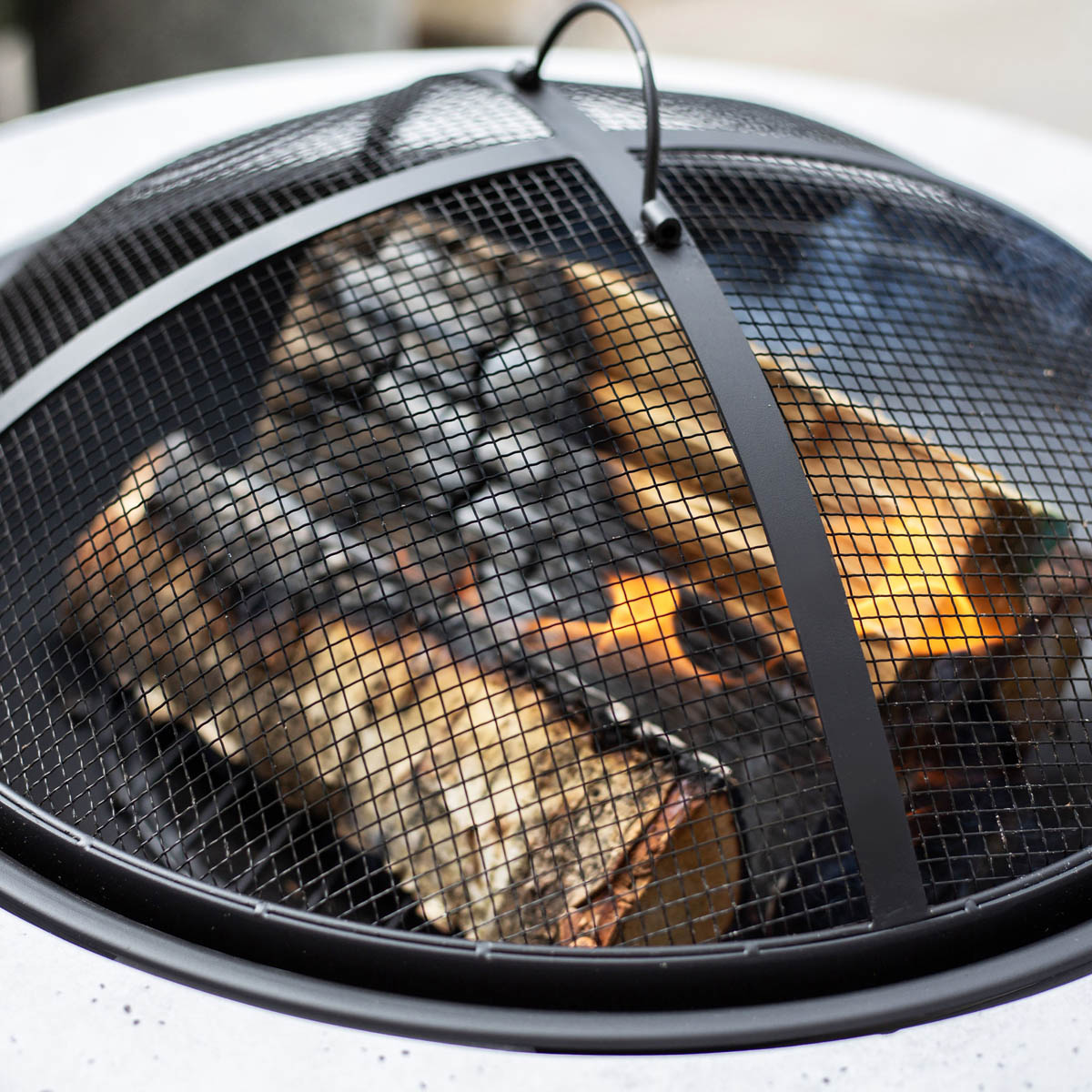 La Hacienda Firepit Steel Matt Grey Round Stone Effect Garden Outdoor Heater - Image 8