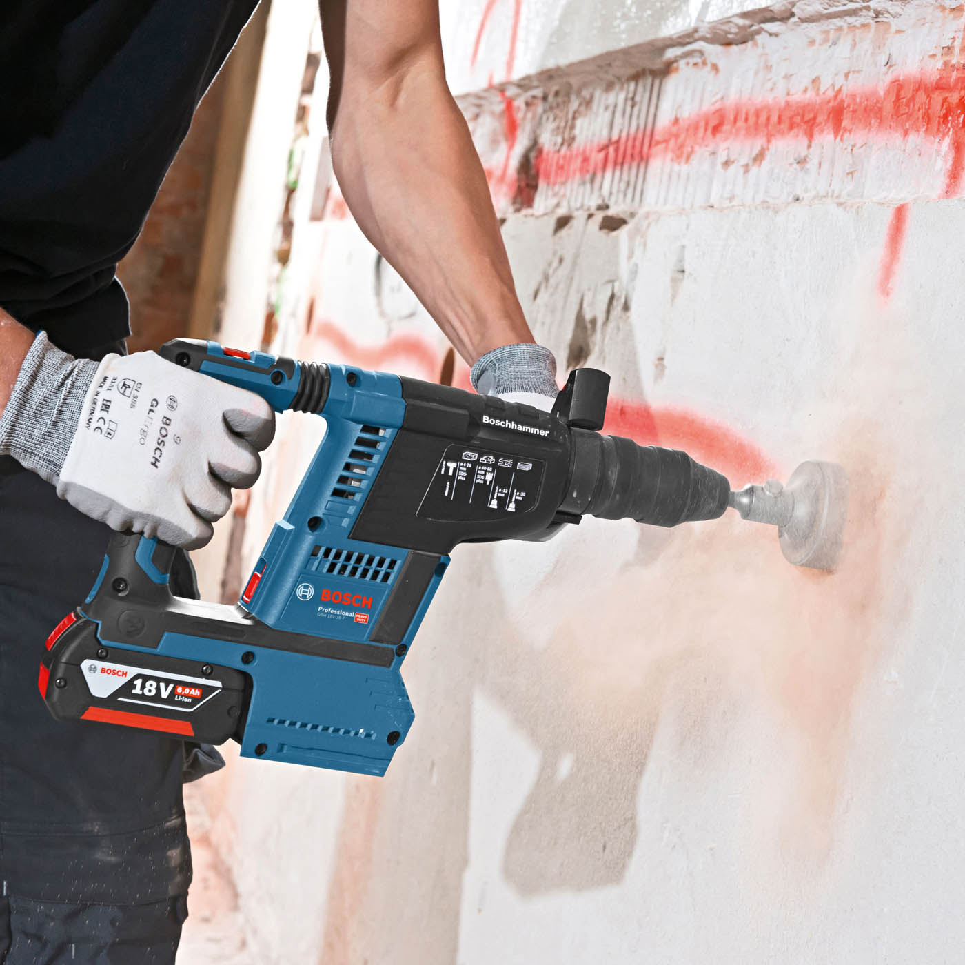 Bosch Professional Cordless SDS+ drill 18V Li-ion Brushless 2x8Ah) GBH 18V-26 F - Image 2